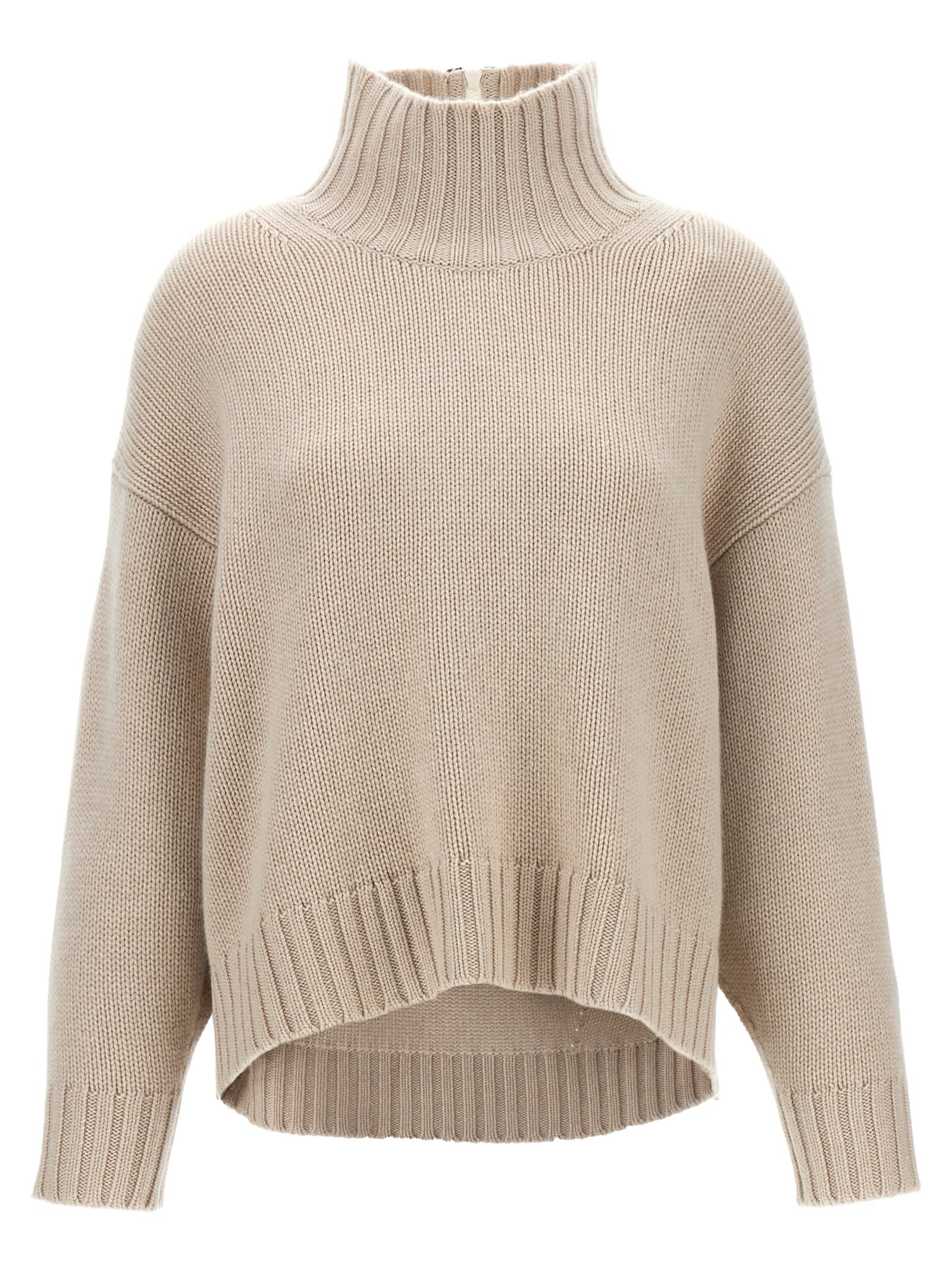 Shop Brunello Cucinelli Monile Half Zip Sweater In Beige