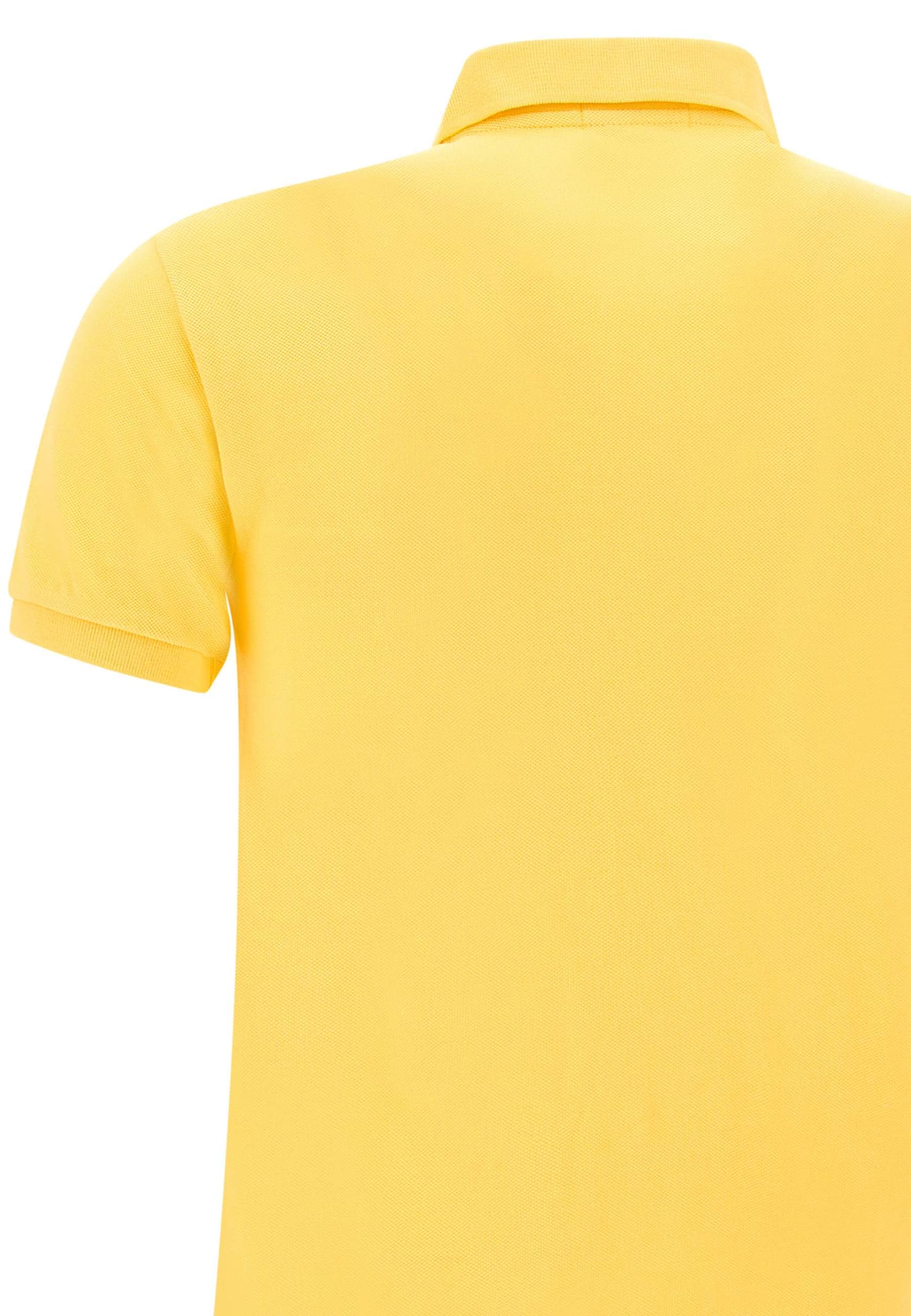 Shop Polo Ralph Lauren Classics Piquet Cotton Polo Shirt In Yellow