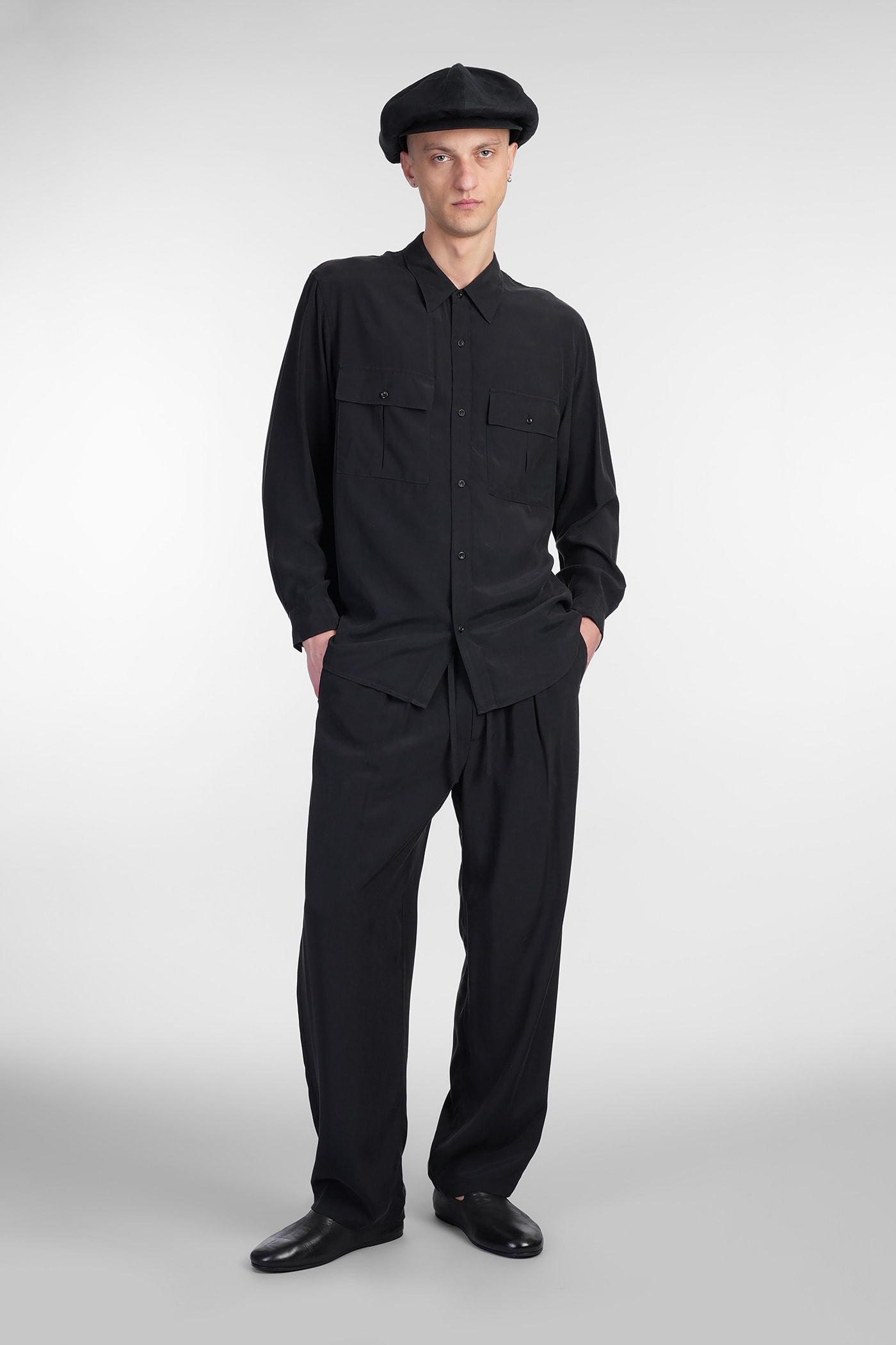 Attachment Shirt In Black Polyamide Polyester In Black