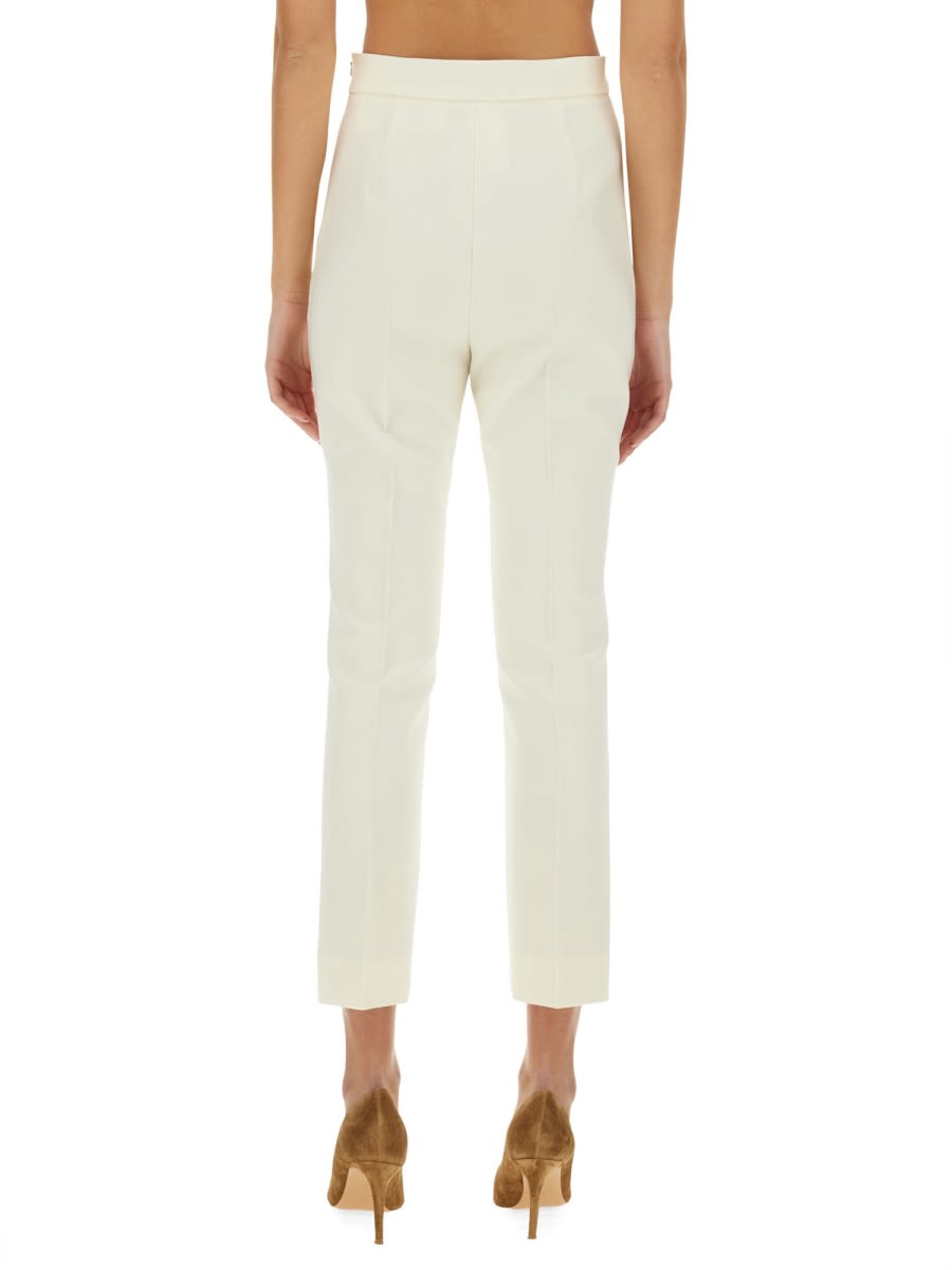 Max Mara Nepeta Stretch Wool Pants In Bianco