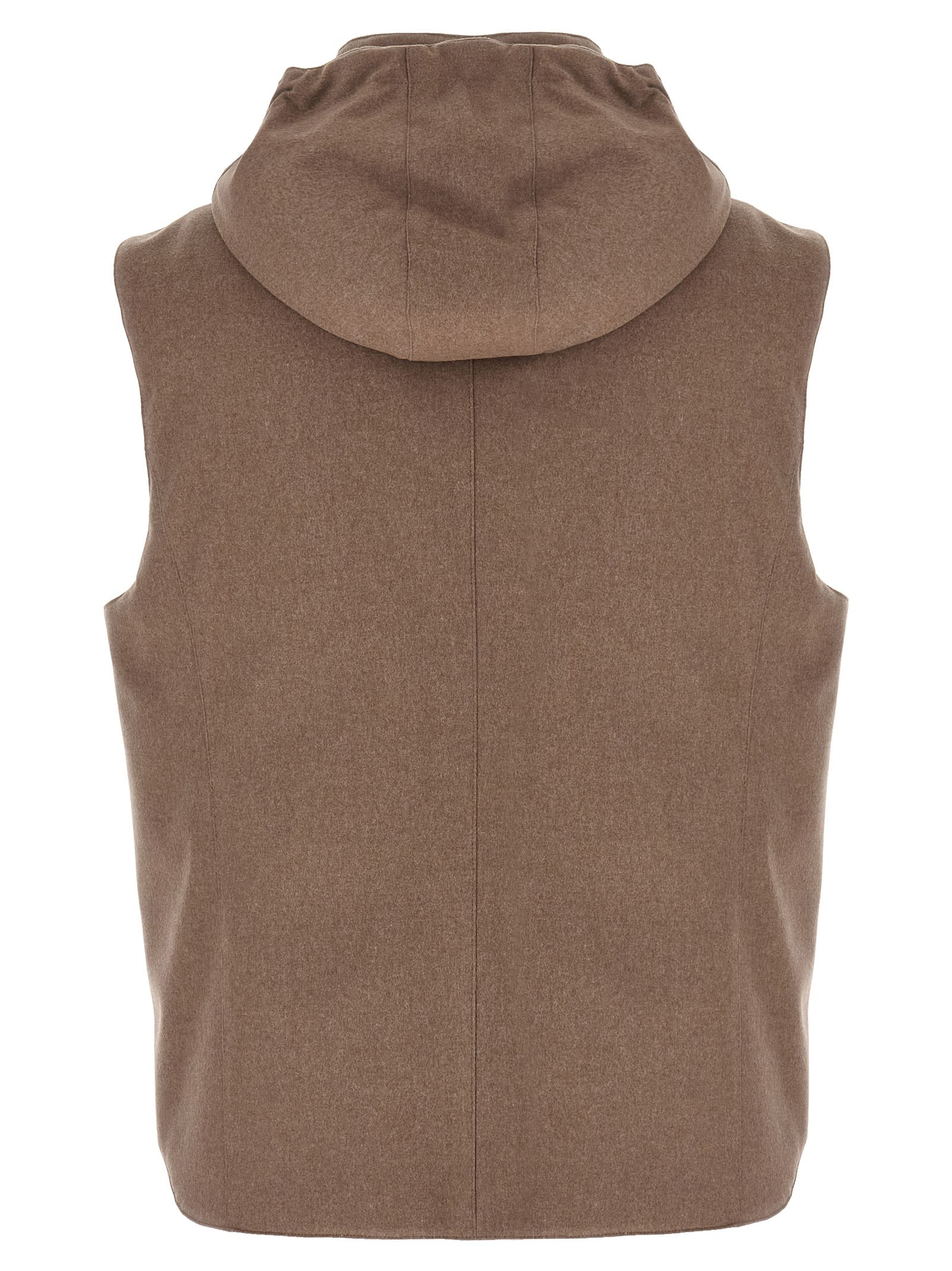 Brunello Cucinelli Padded Wool Vest In Brown