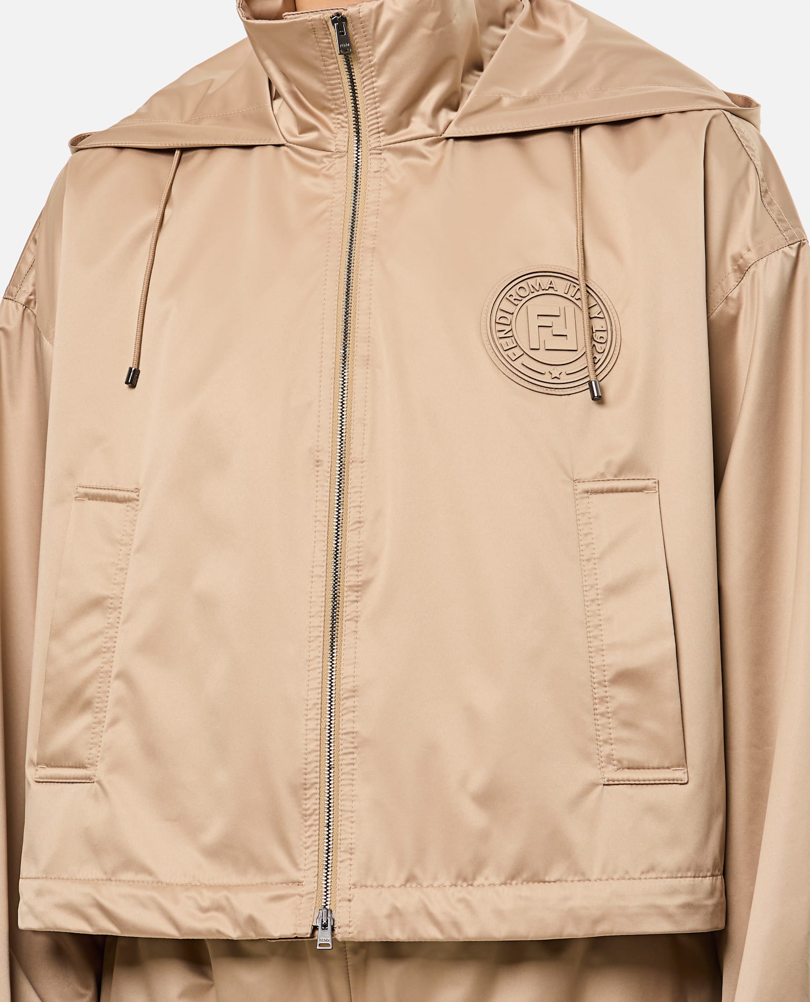 FENDI CAPPUCCINO POLYESTER WINDBREAKER