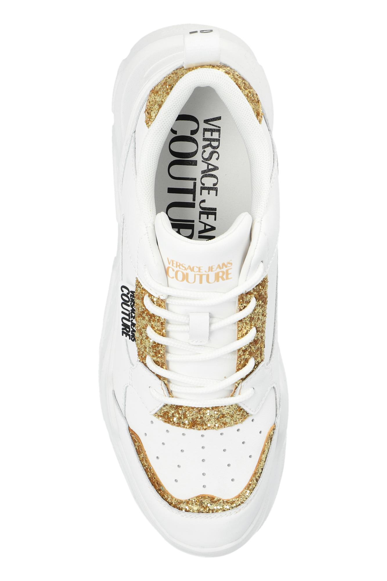 Shop Versace Jeans Couture Sports Shoes With Logo In White