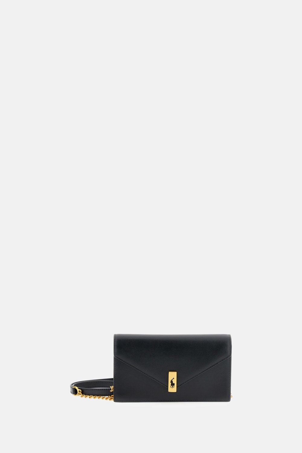 Polo Ralph Lauren Polo Id Leather Chain Wallet And Bag In Black