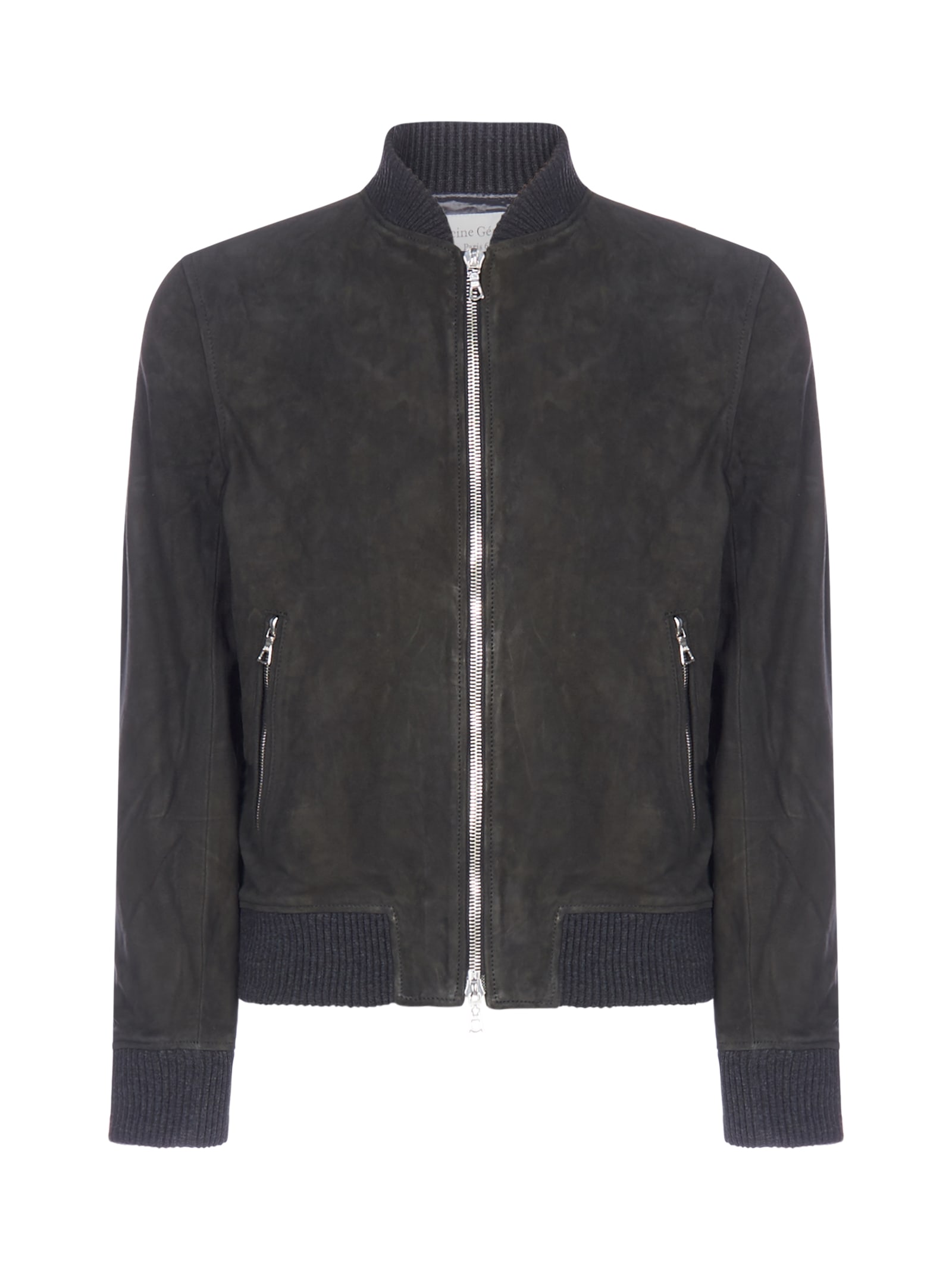 OFFICINE GENERALE TODD SUEDE BOMBER JACKET,S20MOTW550 -DARKGREY