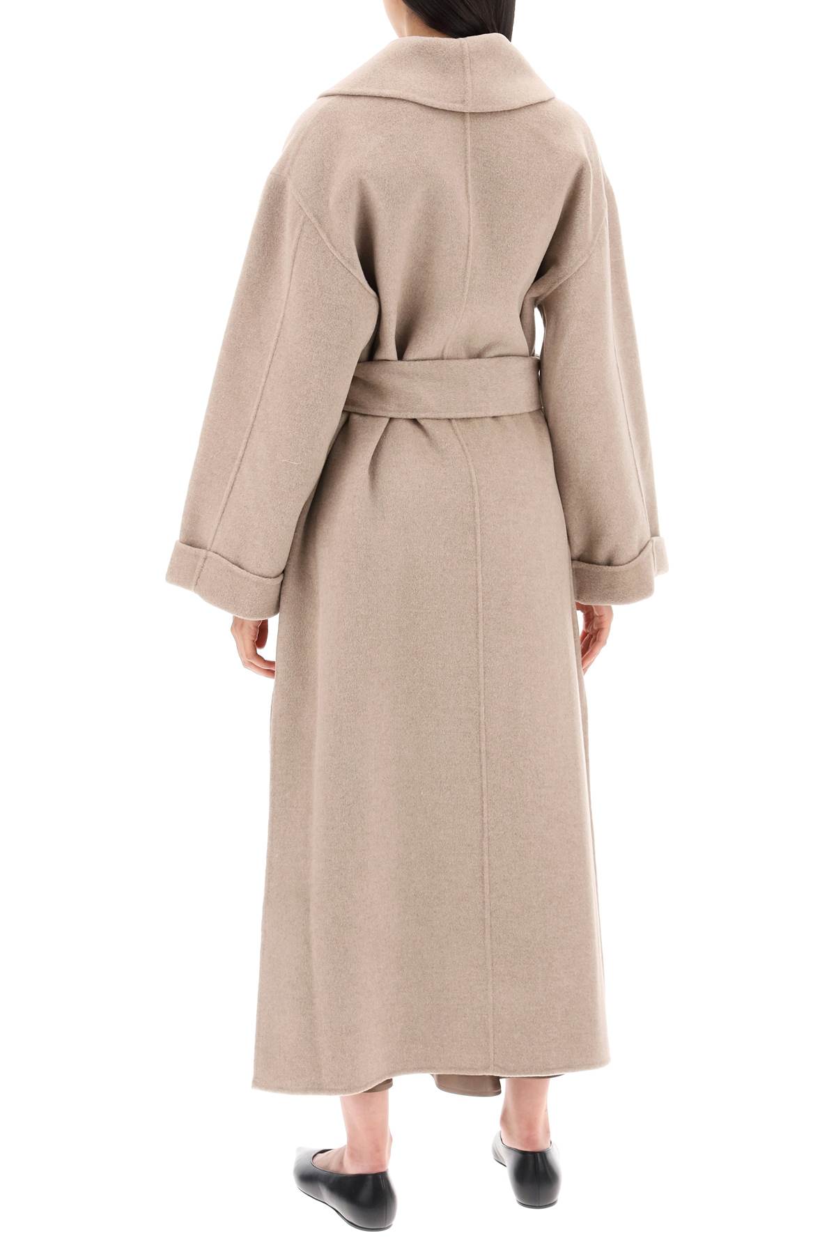 Shop By Malene Birger Trullem Wool Coat In Grey Brown Mela