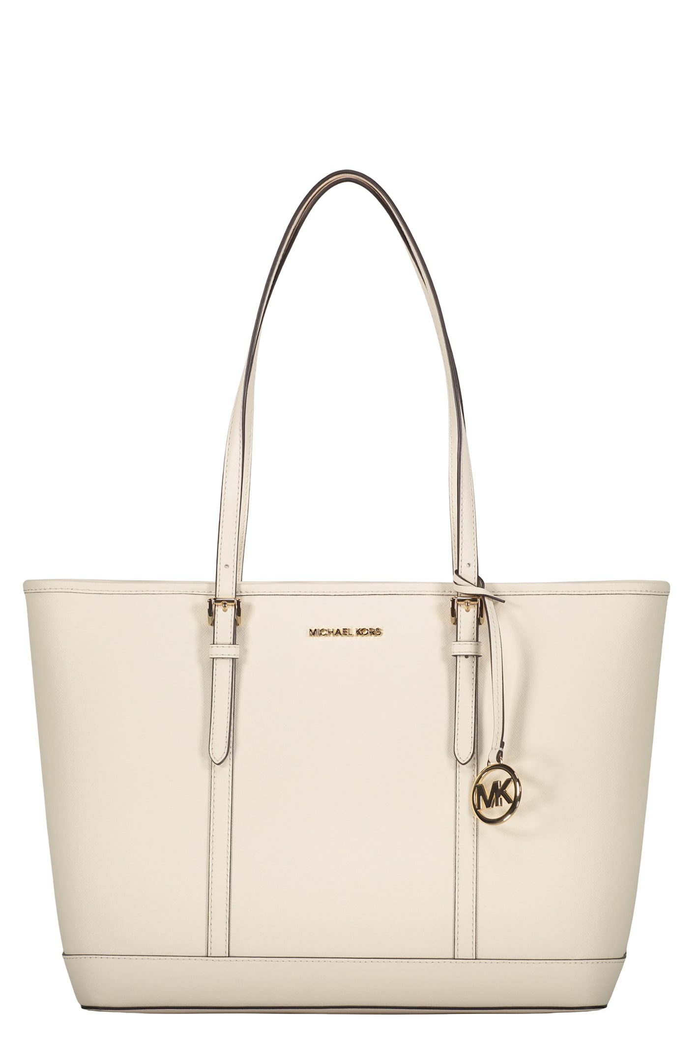 Michael Kors Leather Tote In White