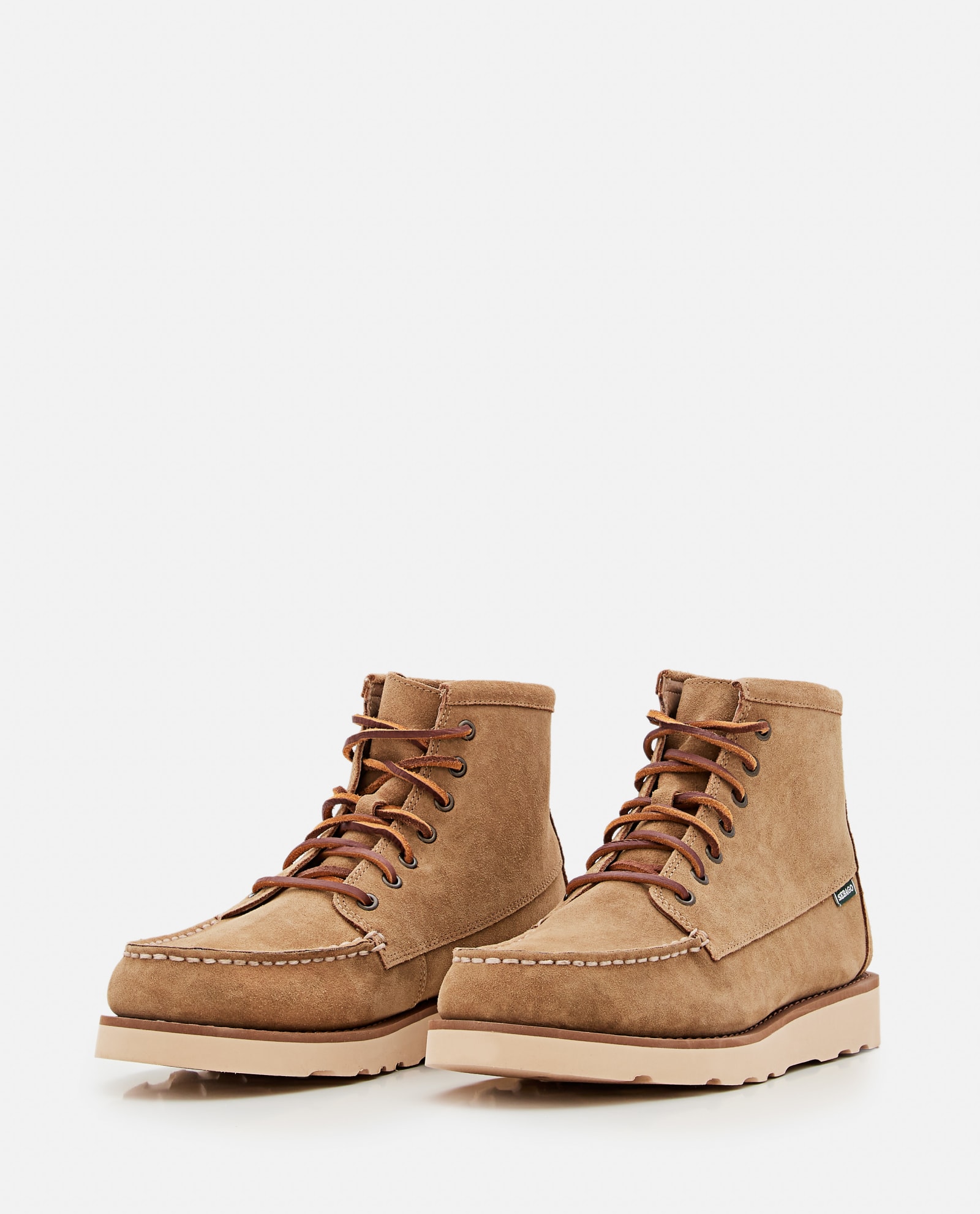 Shop Sebago Tala High Suede Boots In Beige Camel