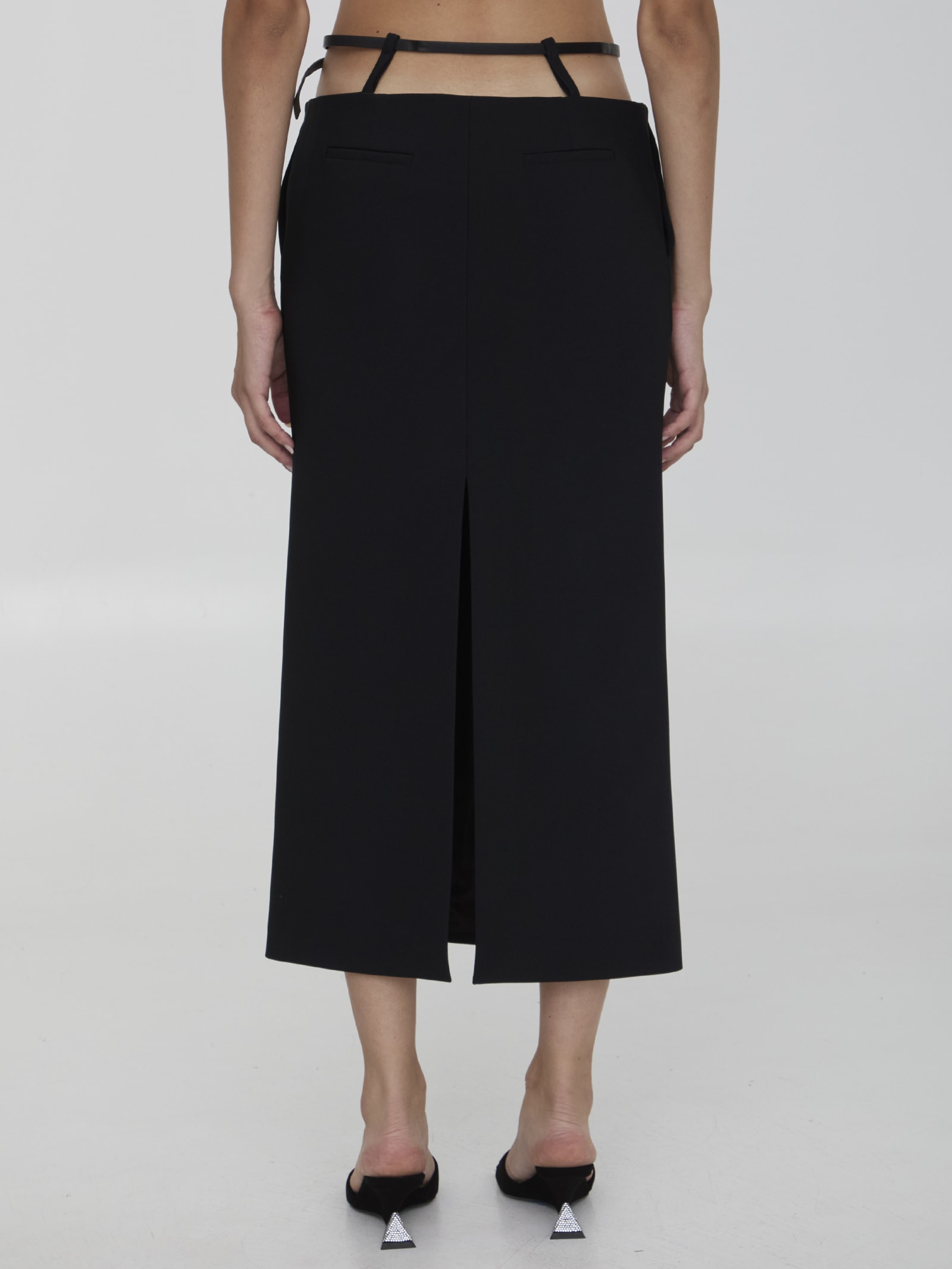 Shop Attico Midi Skirt In Black