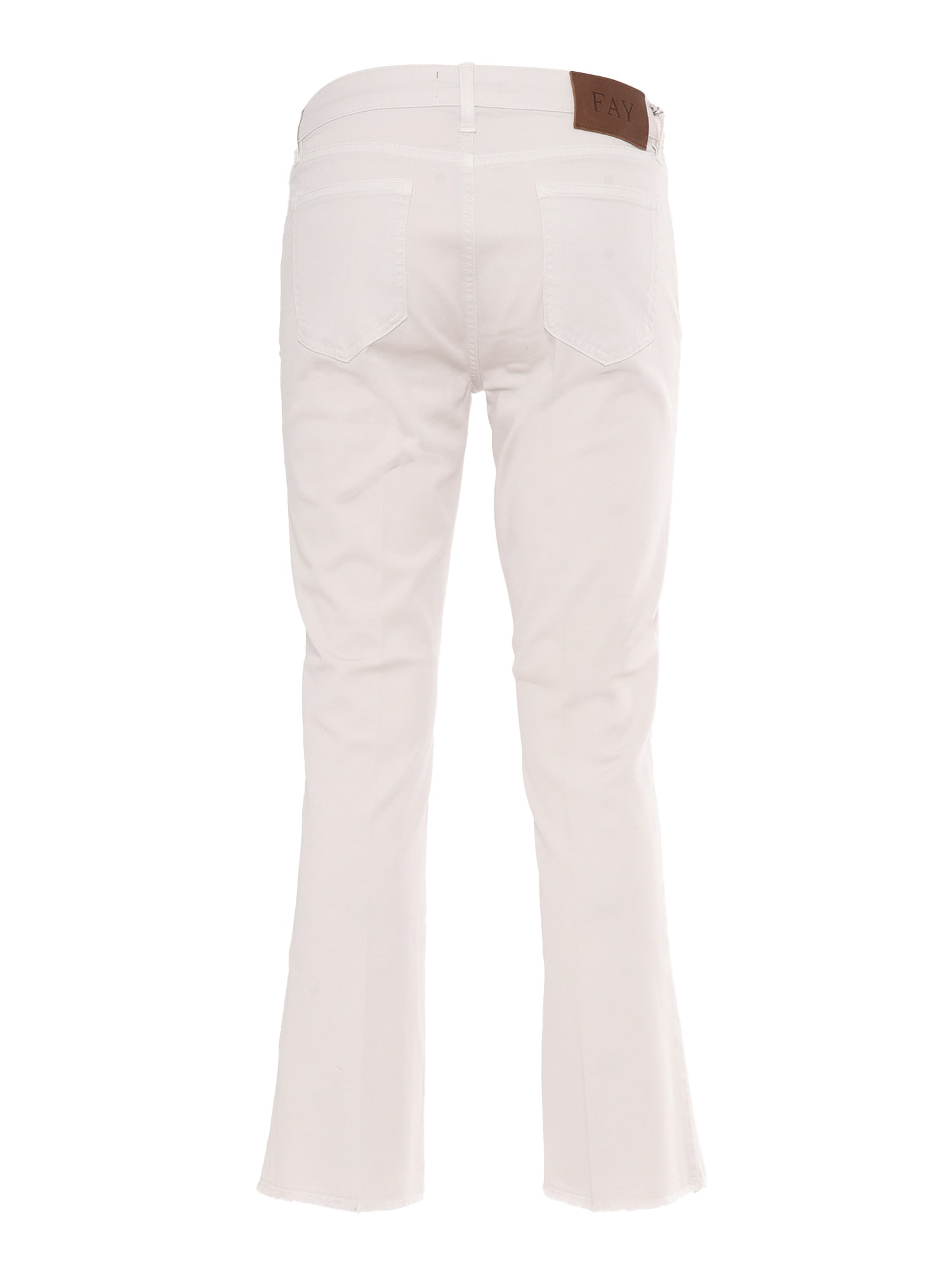 Fay Straight-leg Beige Pants With Flared Hem In Brown