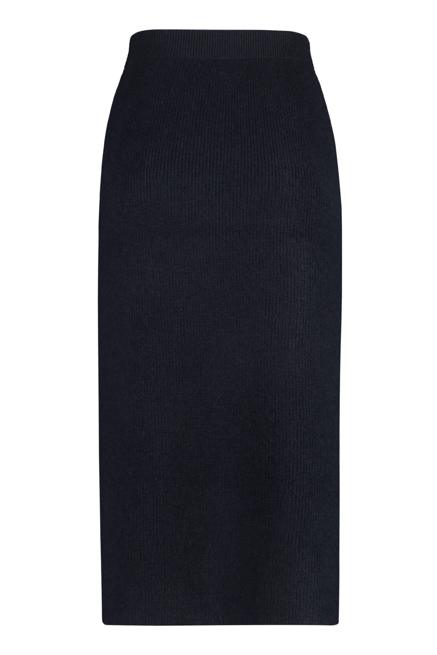 Shop Fabiana Filippi Pencil Knit Skirt In Blue