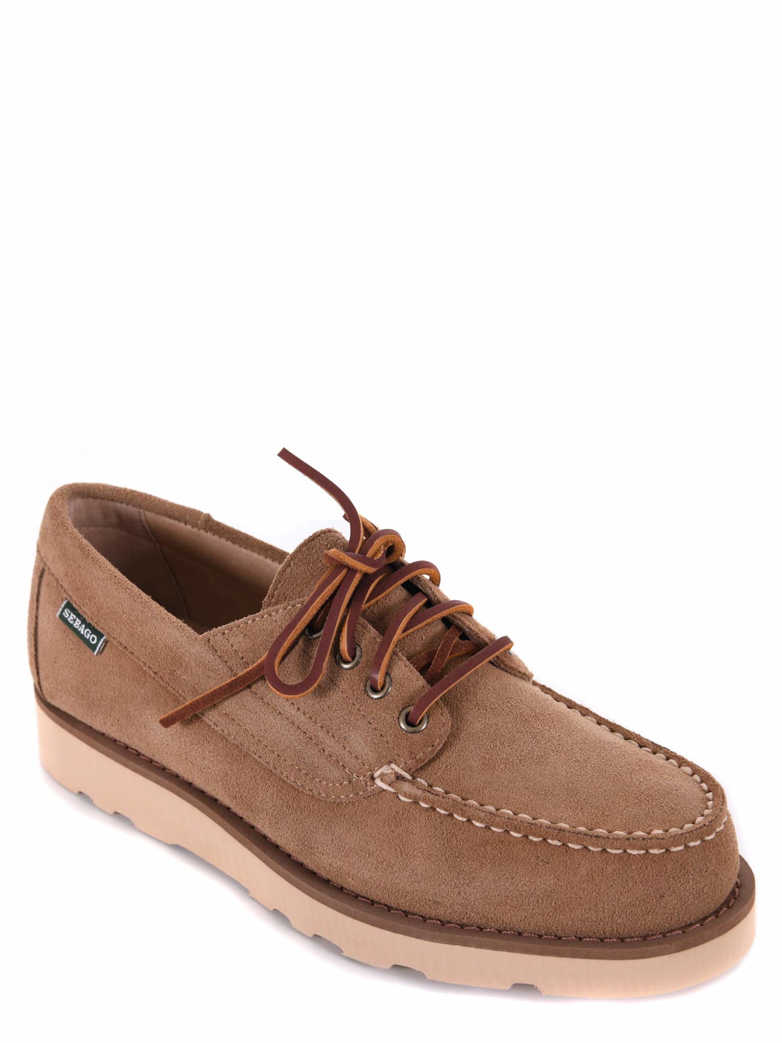 Shop Sebago Beige Suede Loafers