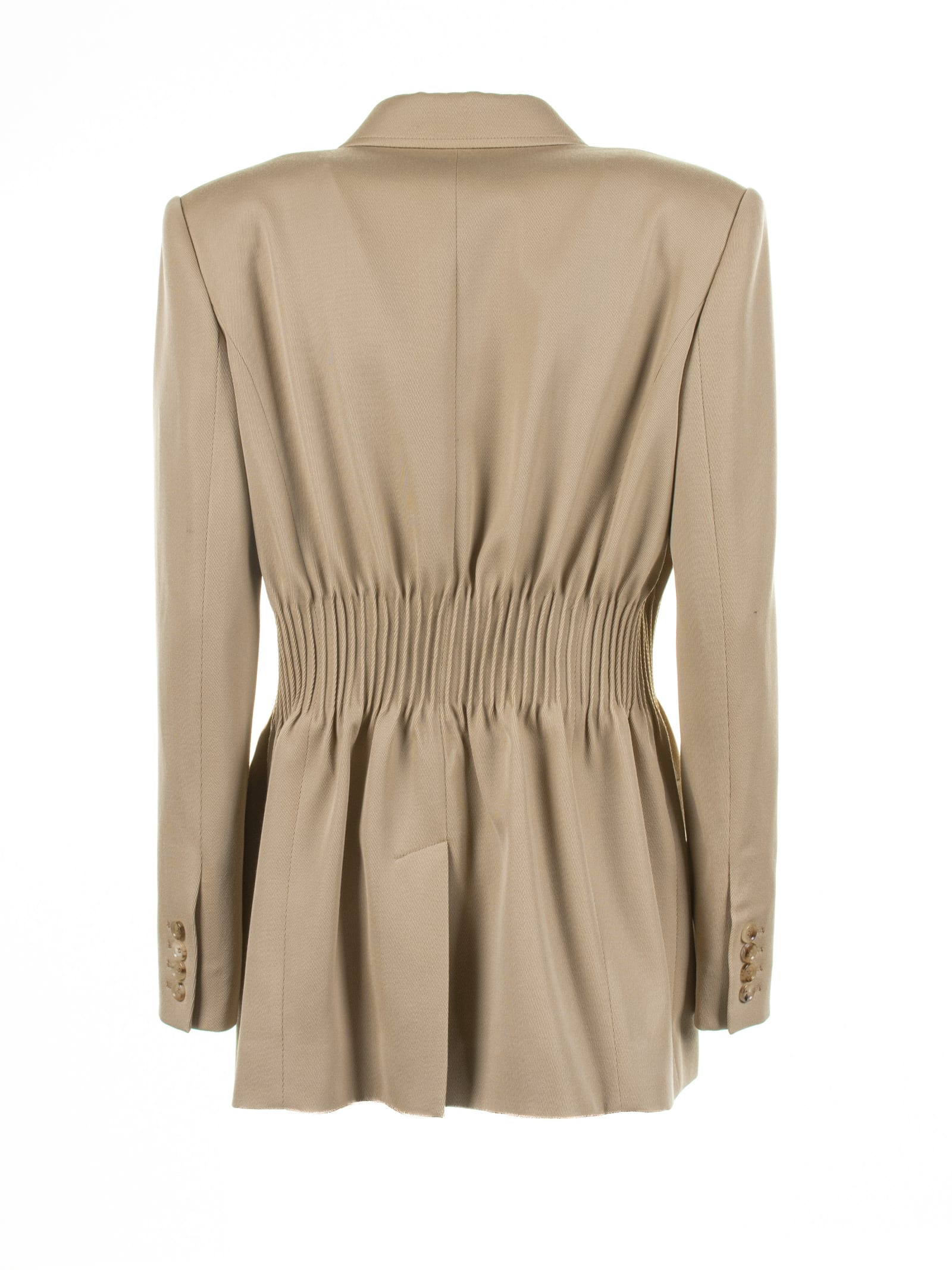 Shop Chloé Double-breasted Jacket In Soft Wool In Pearl Beige