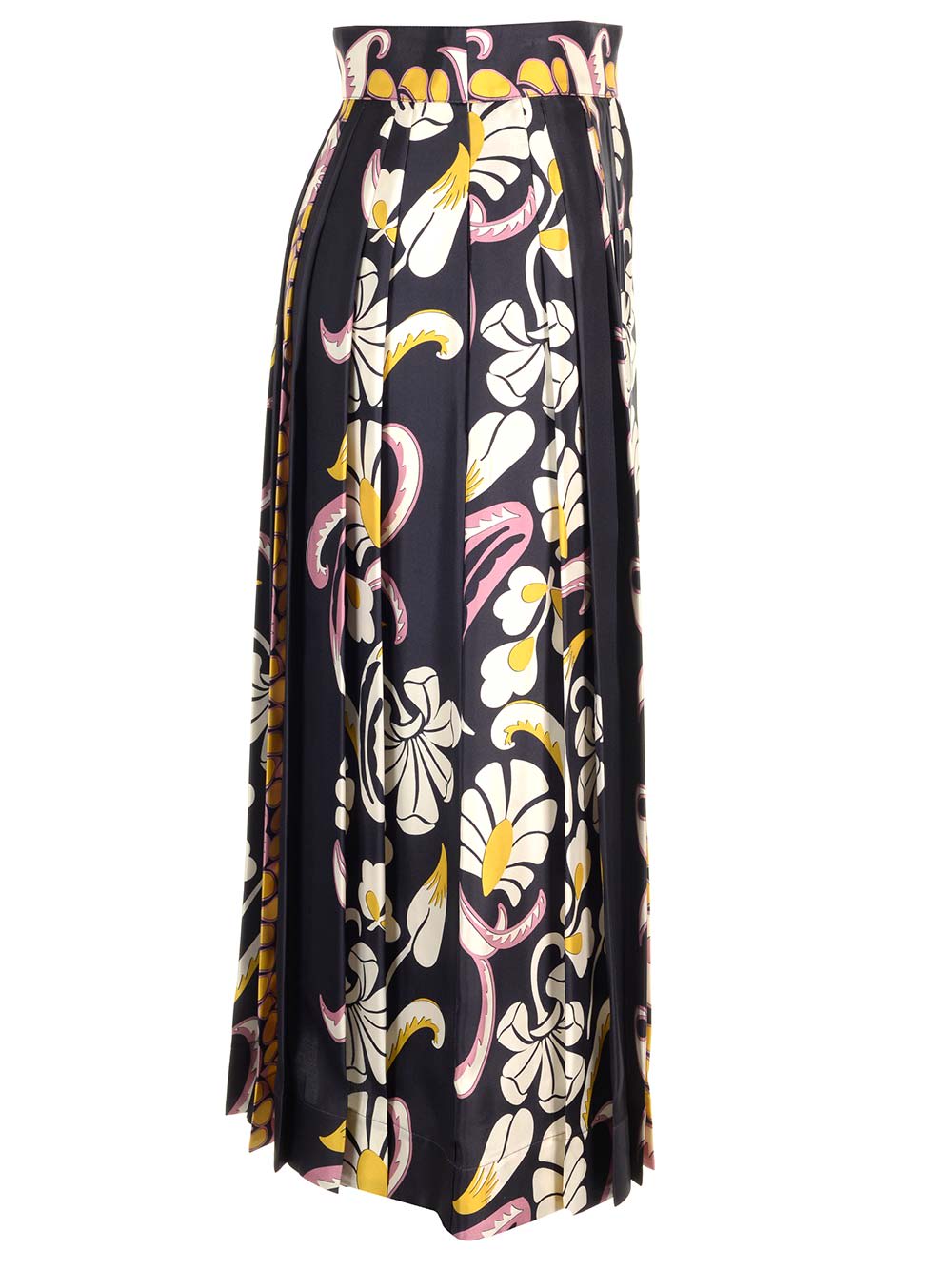 Shop Tory Burch Silk Pleated Skirt In Multicolore
