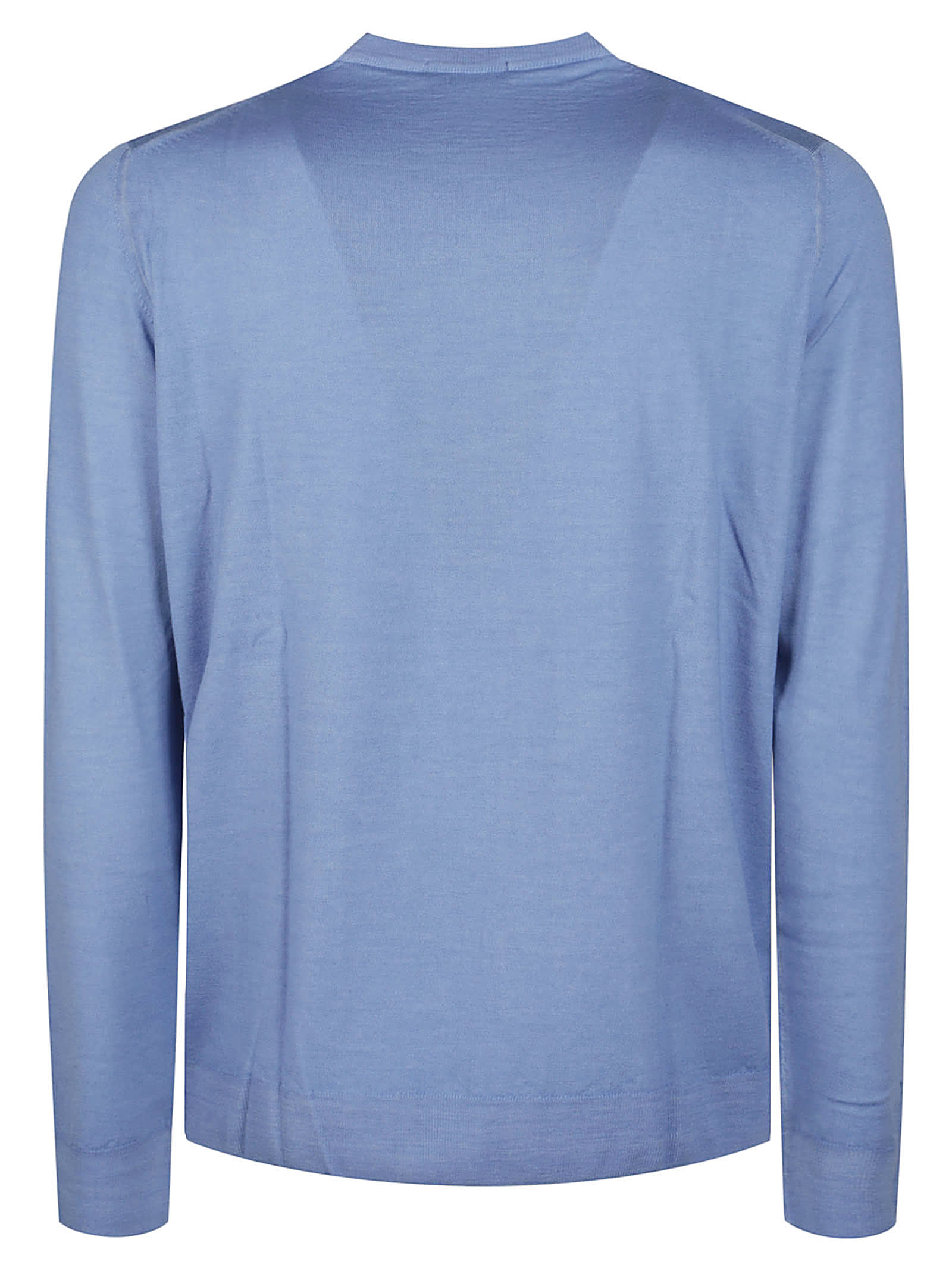 Drumohr Crew Neck Long Sleeves Sweater In Blu Polvere