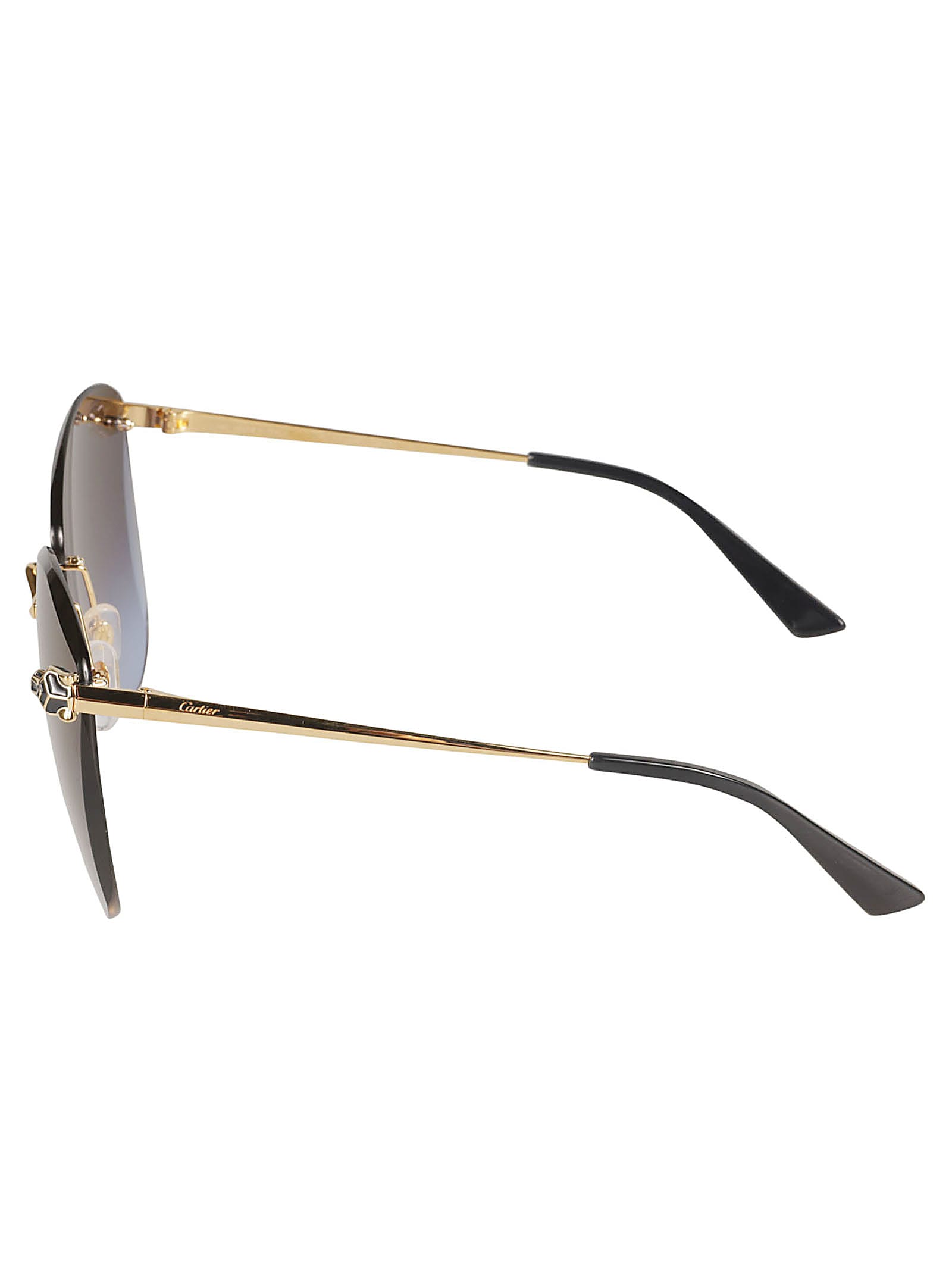 Cartier Rimless Sunglasses In Gold/blue | ModeSens