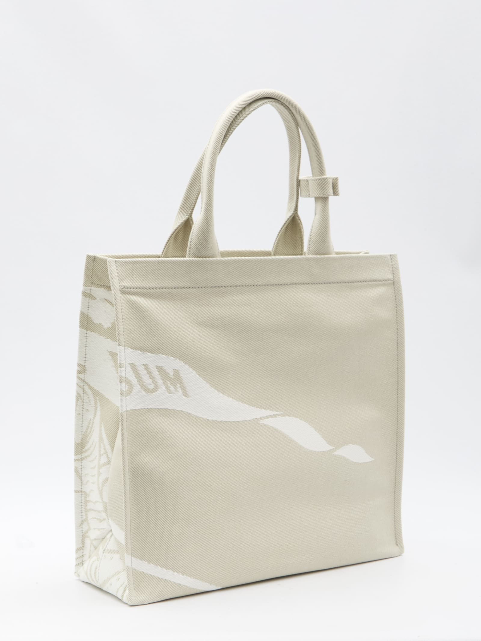 Shop Burberry Tote Bag With Ekd In Grey