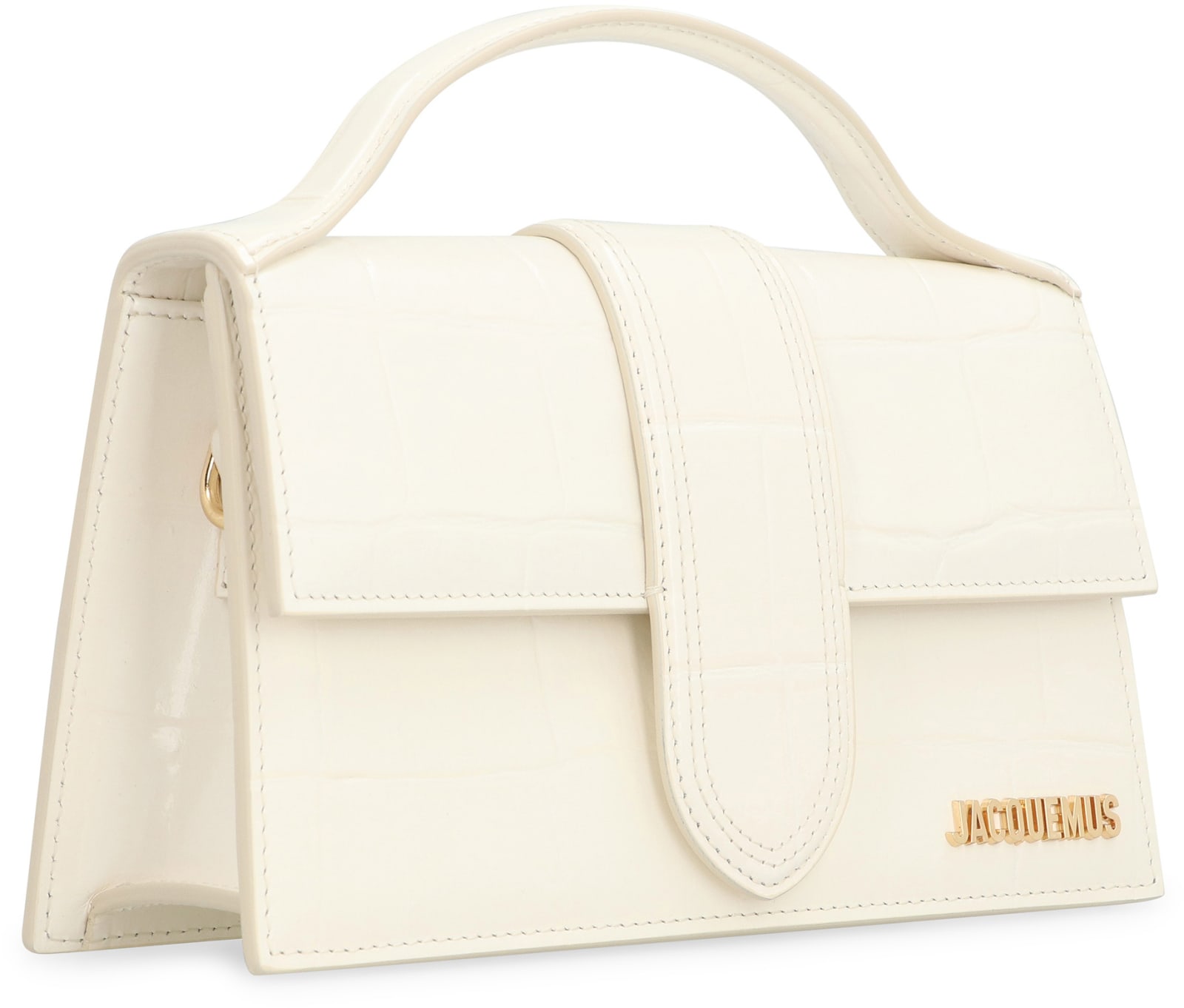 Shop Jacquemus Le Grand Bambino Leather Handbag In White