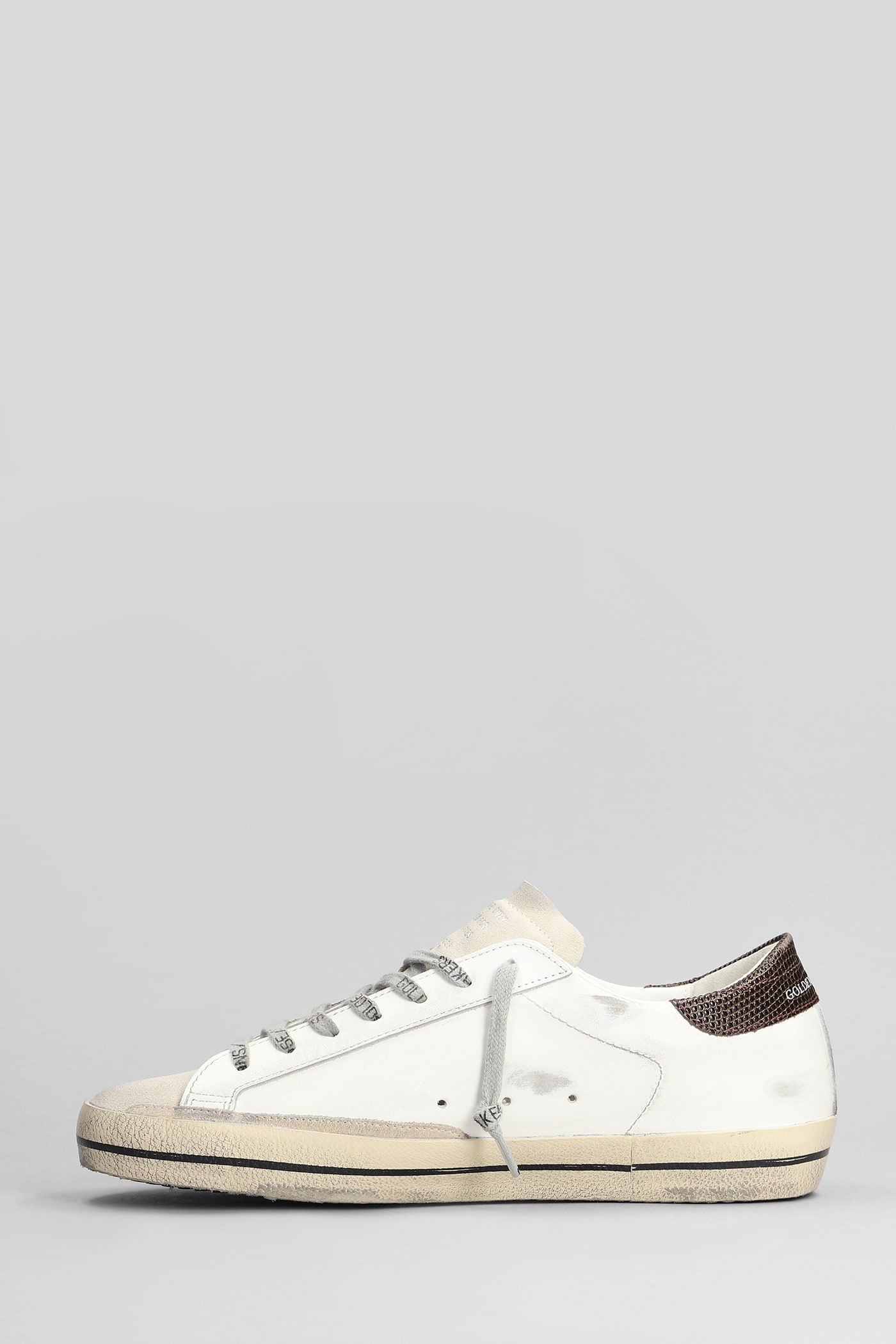 Golden Goose Superstar Sneakers In White/seedpearl/green/brown