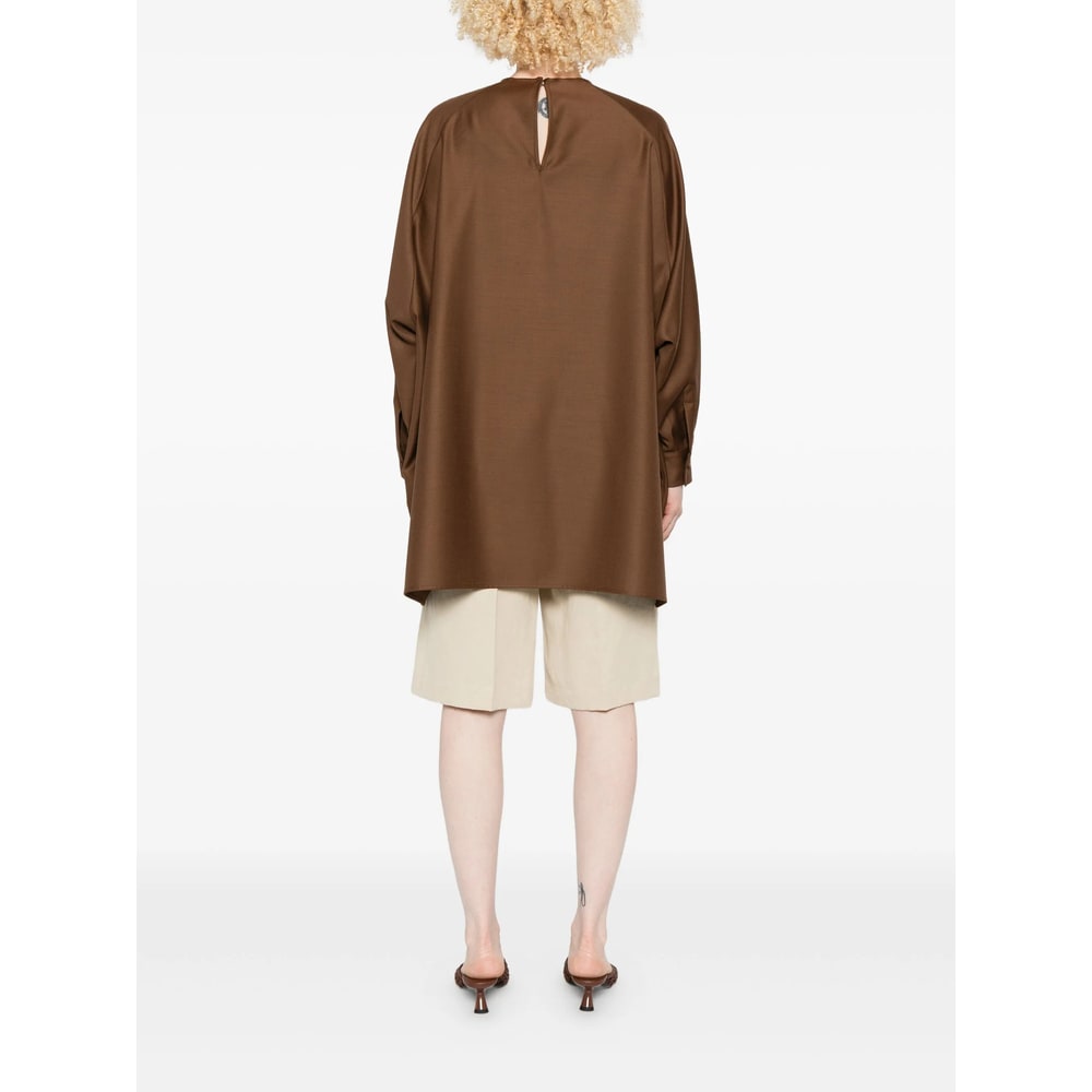 Gianluca Capannolo Layered Round-neck Mini Dress In Brown