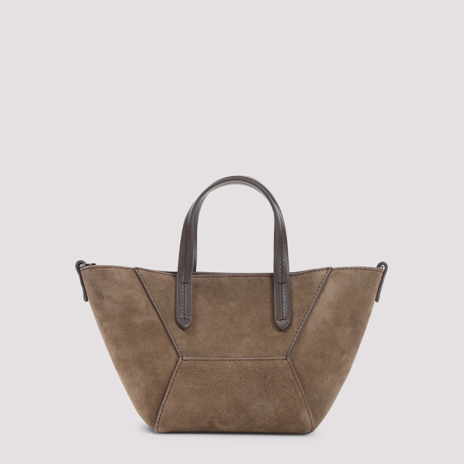 Brunello Cucinelli Suede Duomini Bag In Torba
