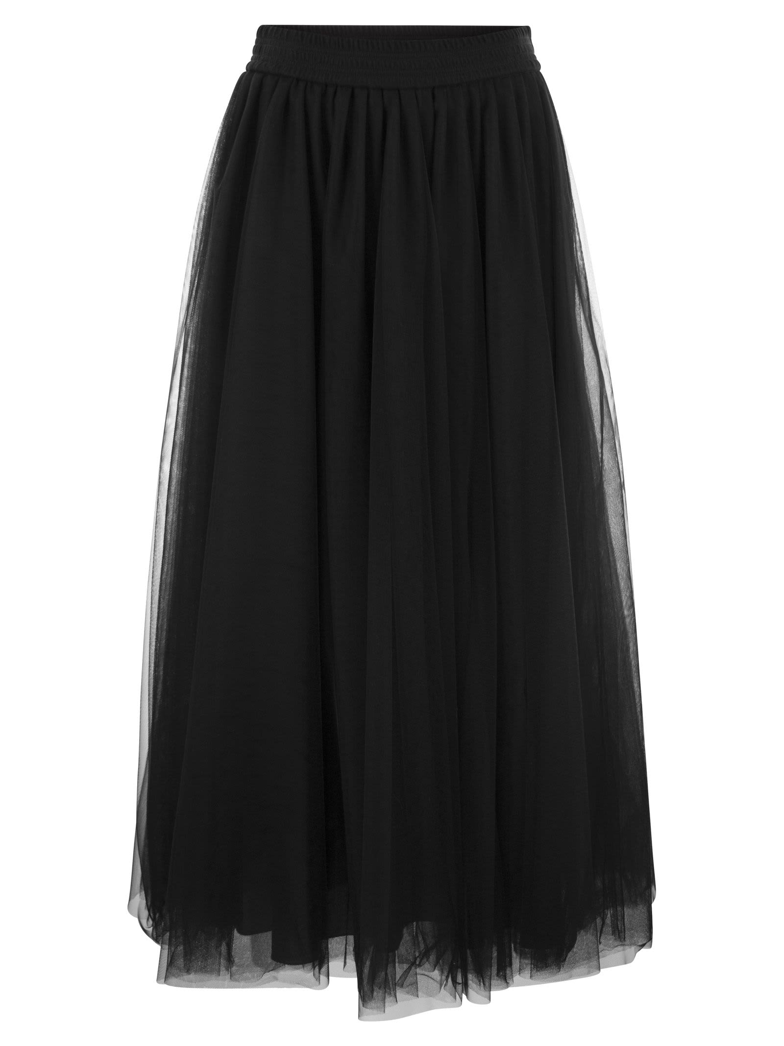 Shop Fabiana Filippi Wide Tulle Skirt In Black