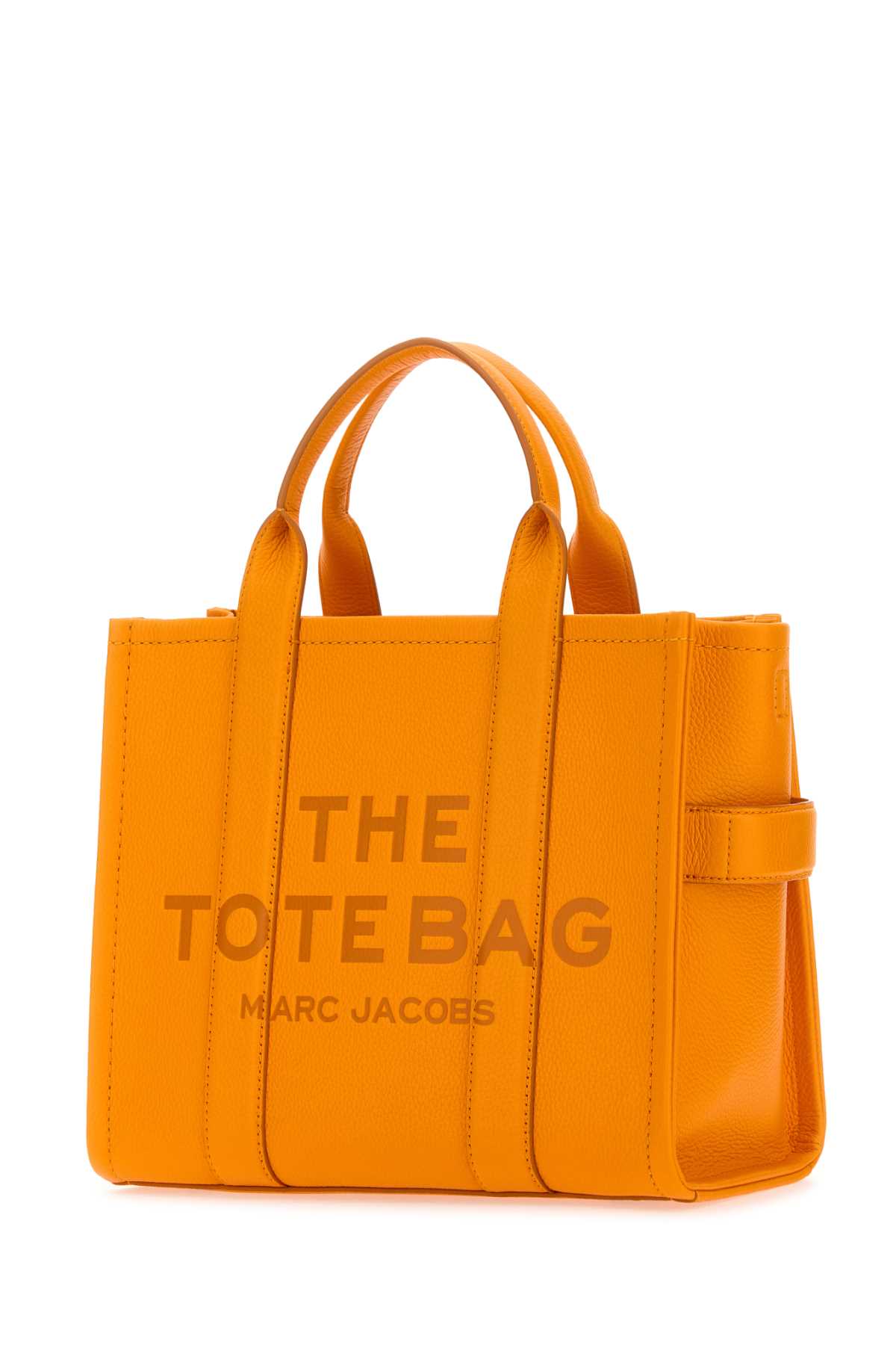 Shop Marc Jacobs Orange Leather Medium The Tote Bag Handbag In Tangerine