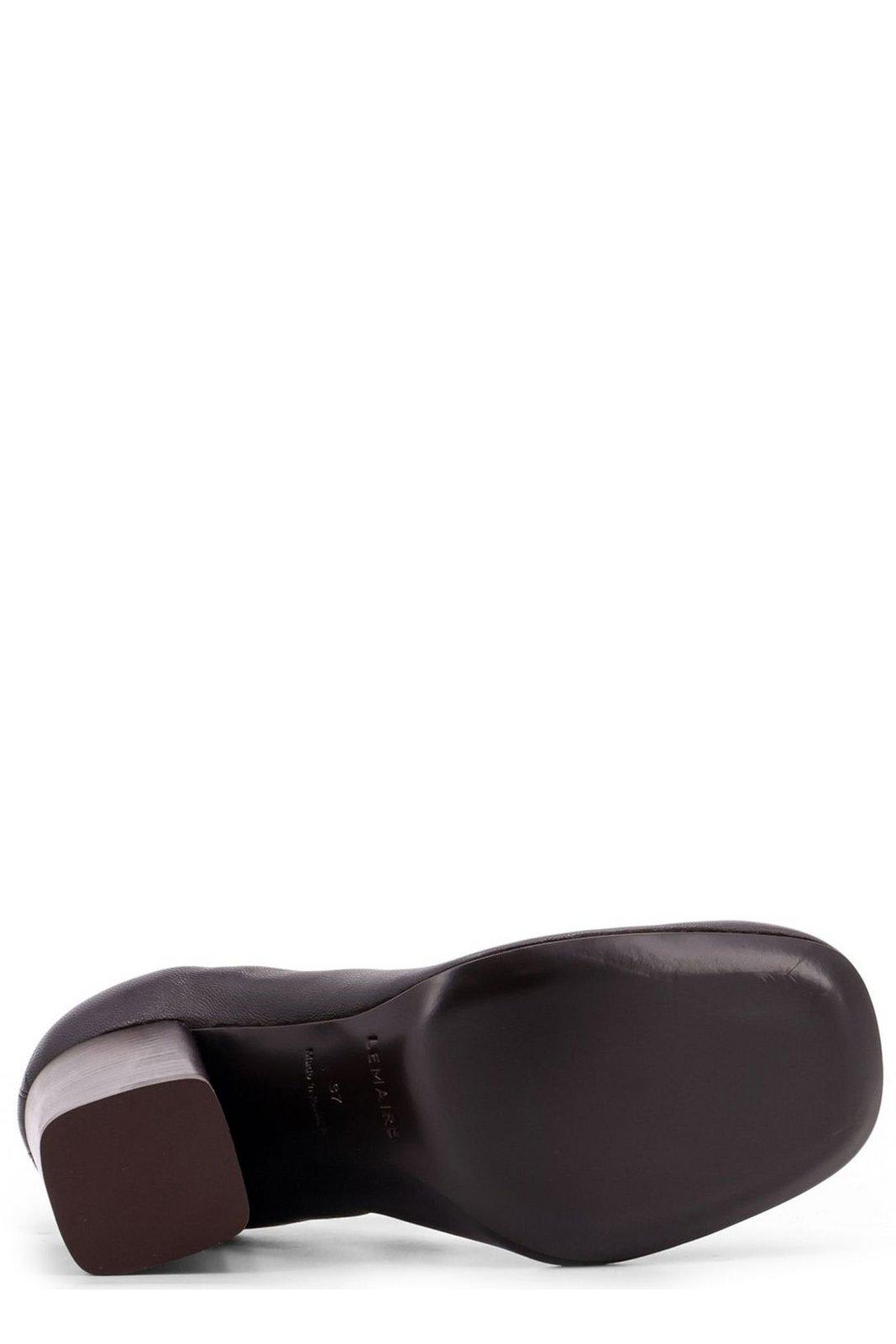 Shop Lemaire Square Toe Ballerinas In Marrone