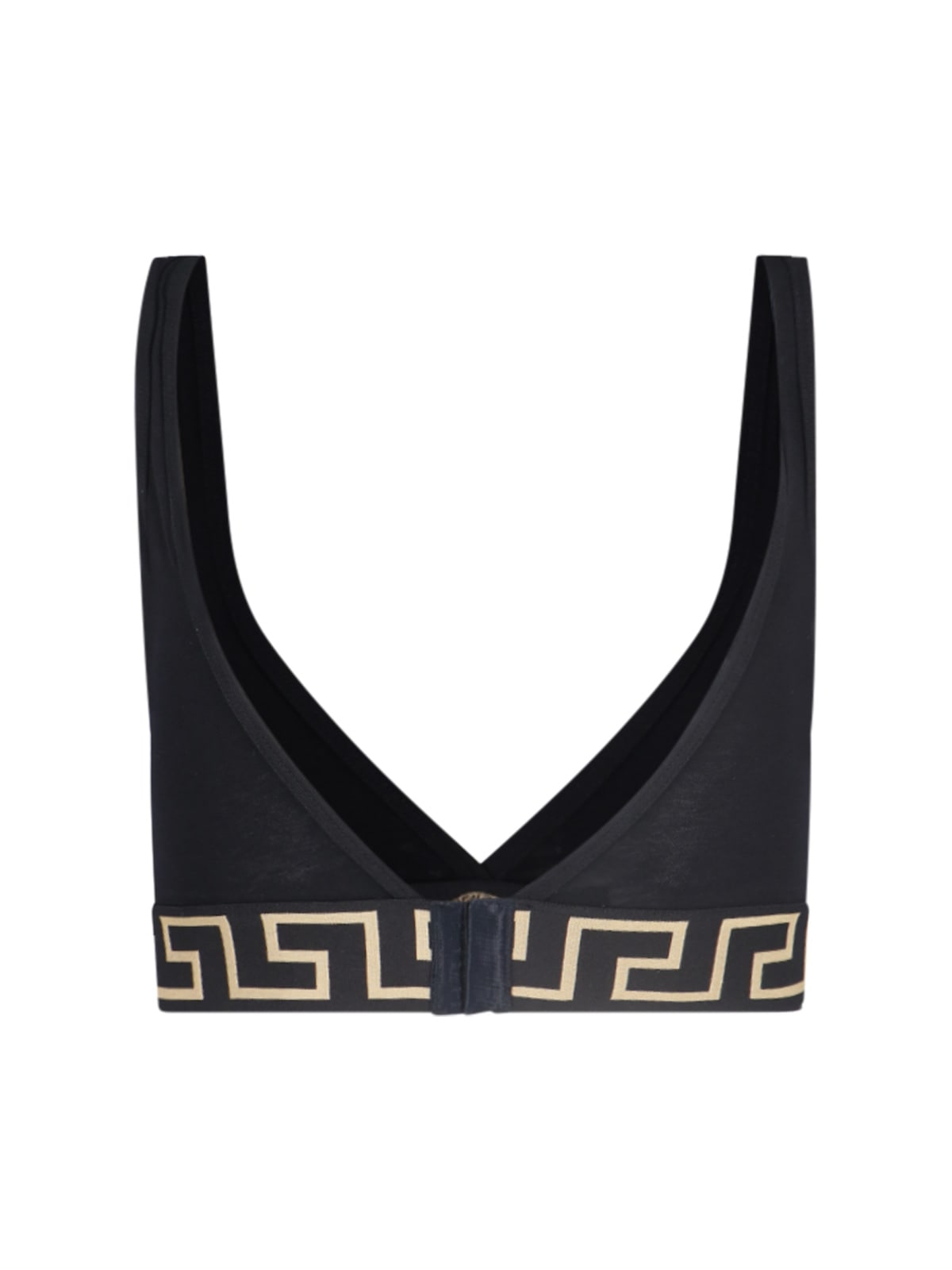 Versace Greca Print Triangle Bralette In Black