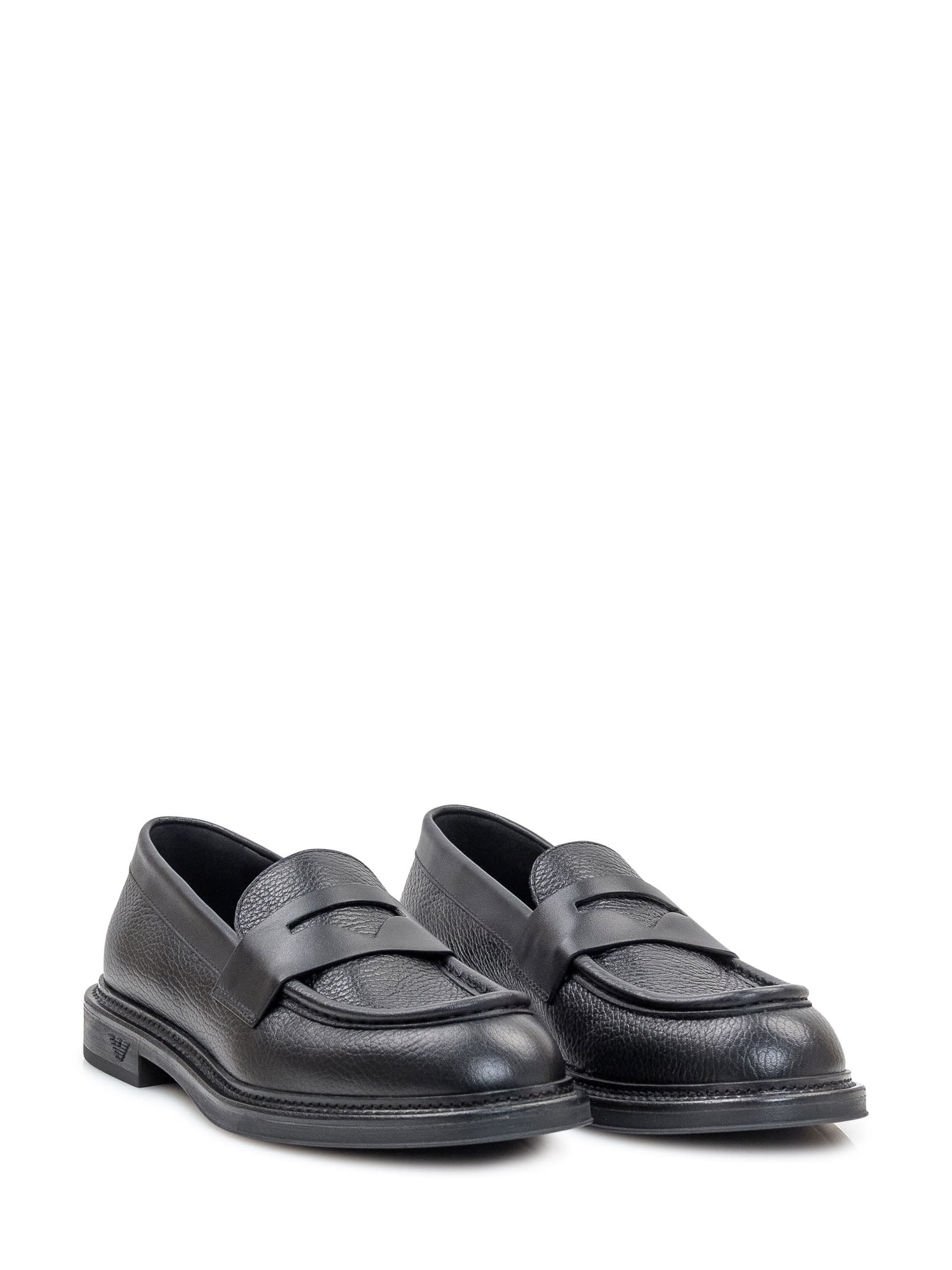 Shop Emporio Armani Loafer In Nero+nero