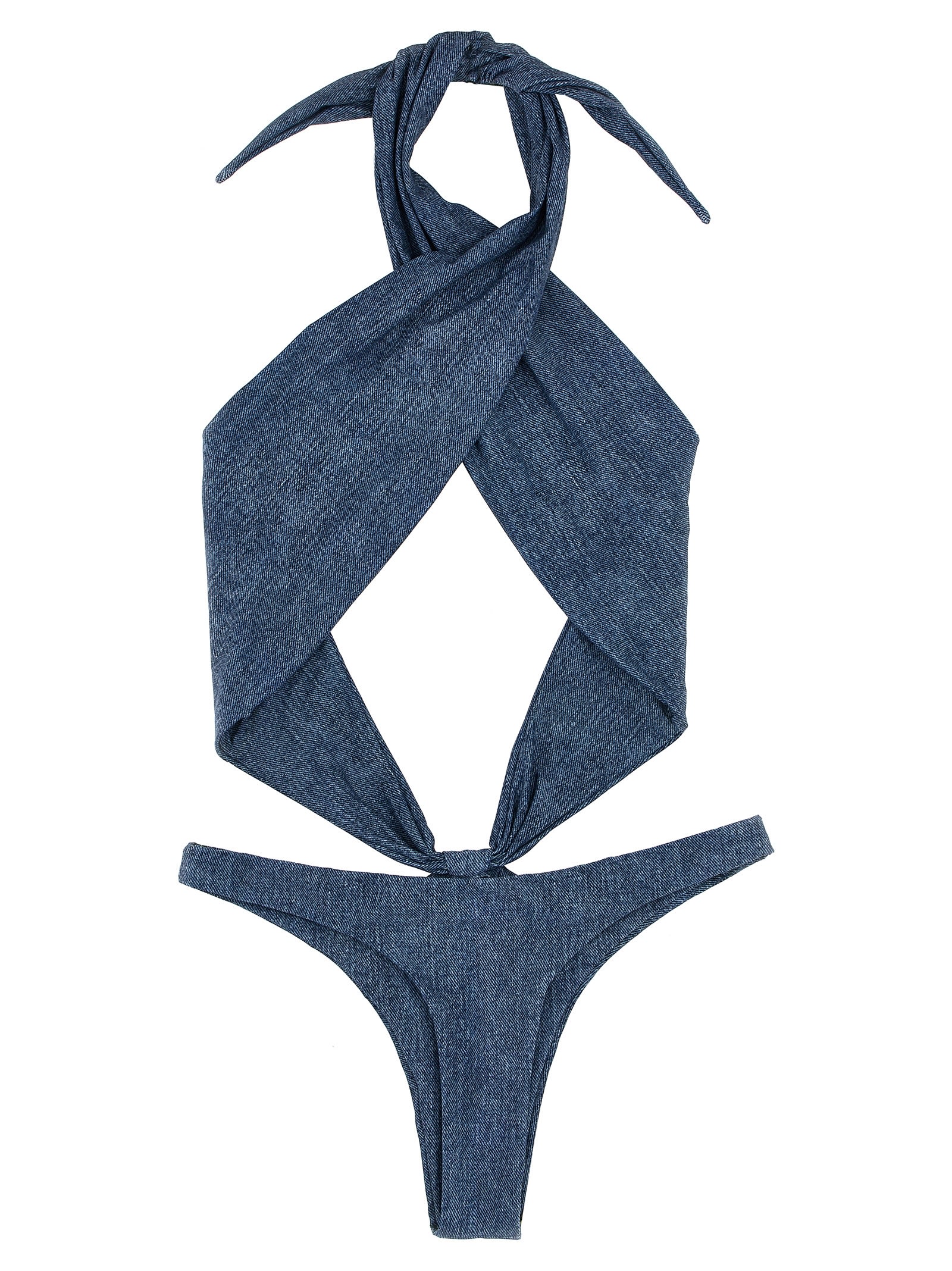 Shop Rotate Birger Christensen X Reina Olga One-piece Swimsuit In Light Blue