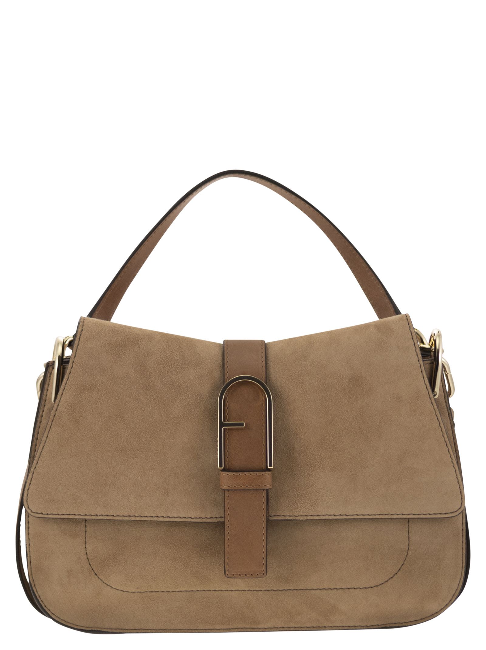 Shop Furla Flow M - Cross Body Bag In Sand