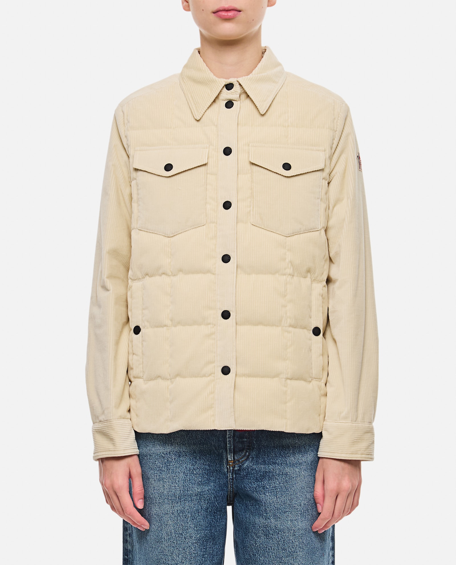 Shop Moncler Paulet Shirt Jacket In White