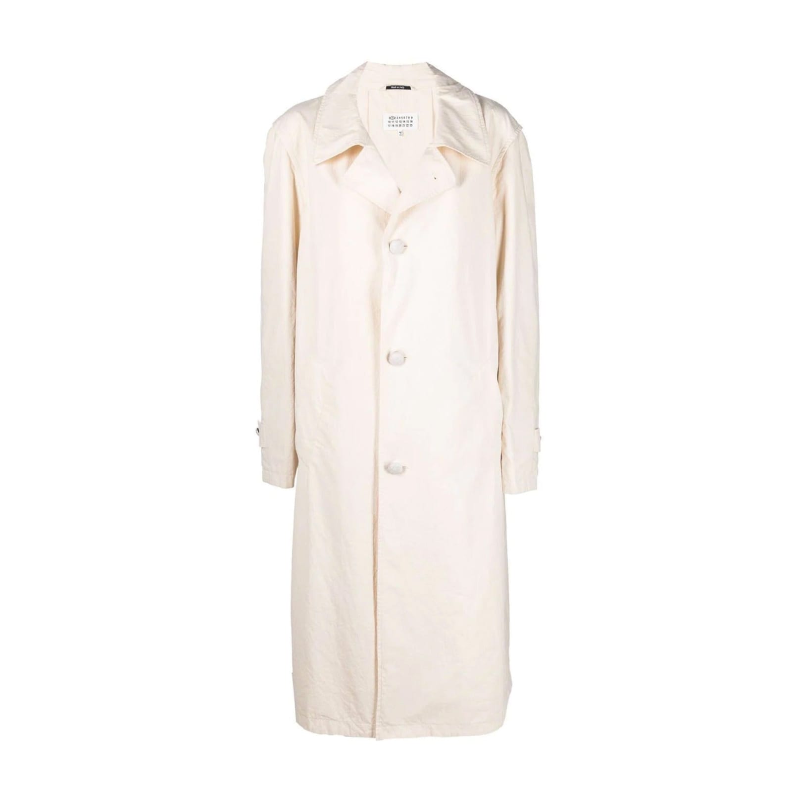 Maison Margiela Long Cotton Trench Coat In White