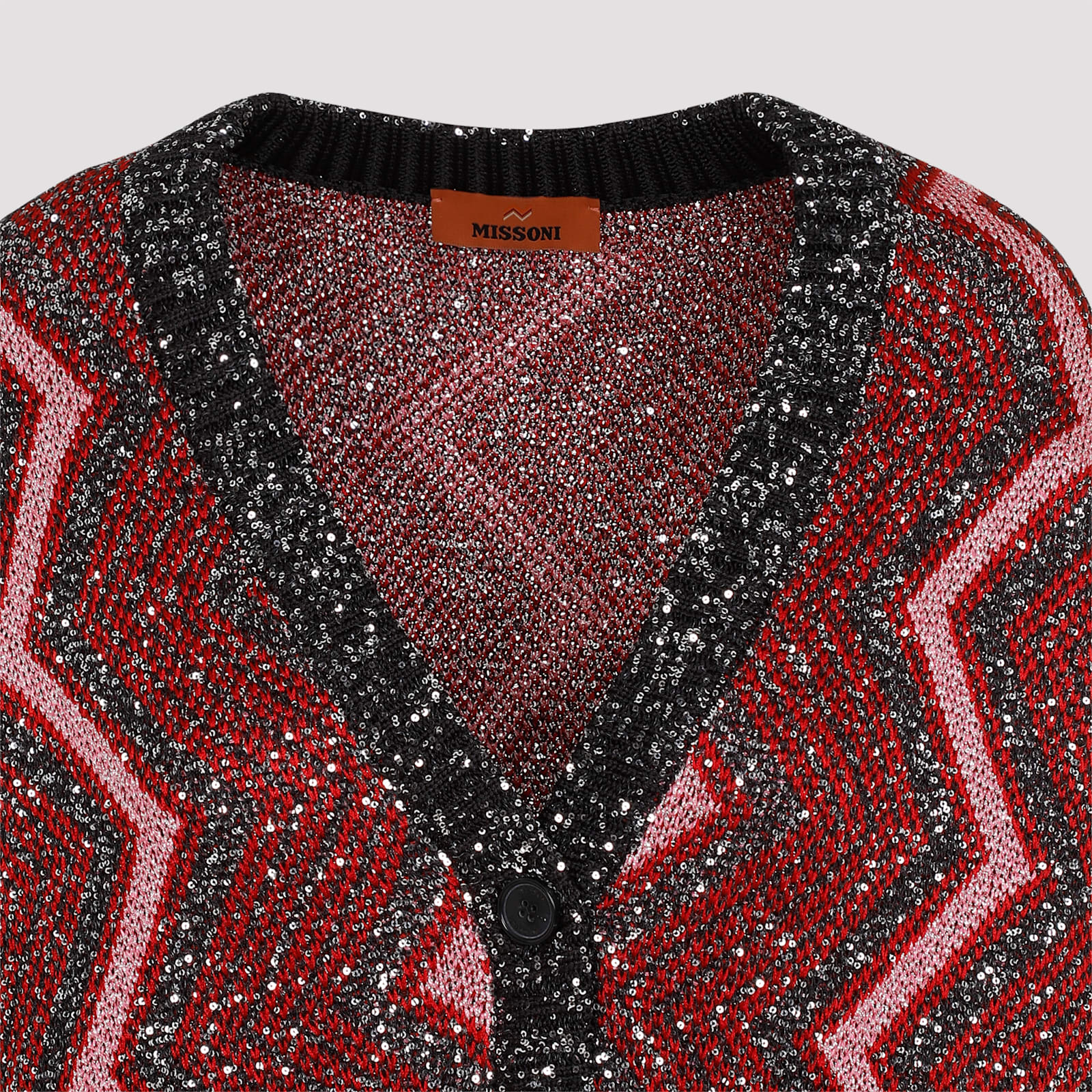 Shop Missoni Maxi Cardigan In Red Rose Blk