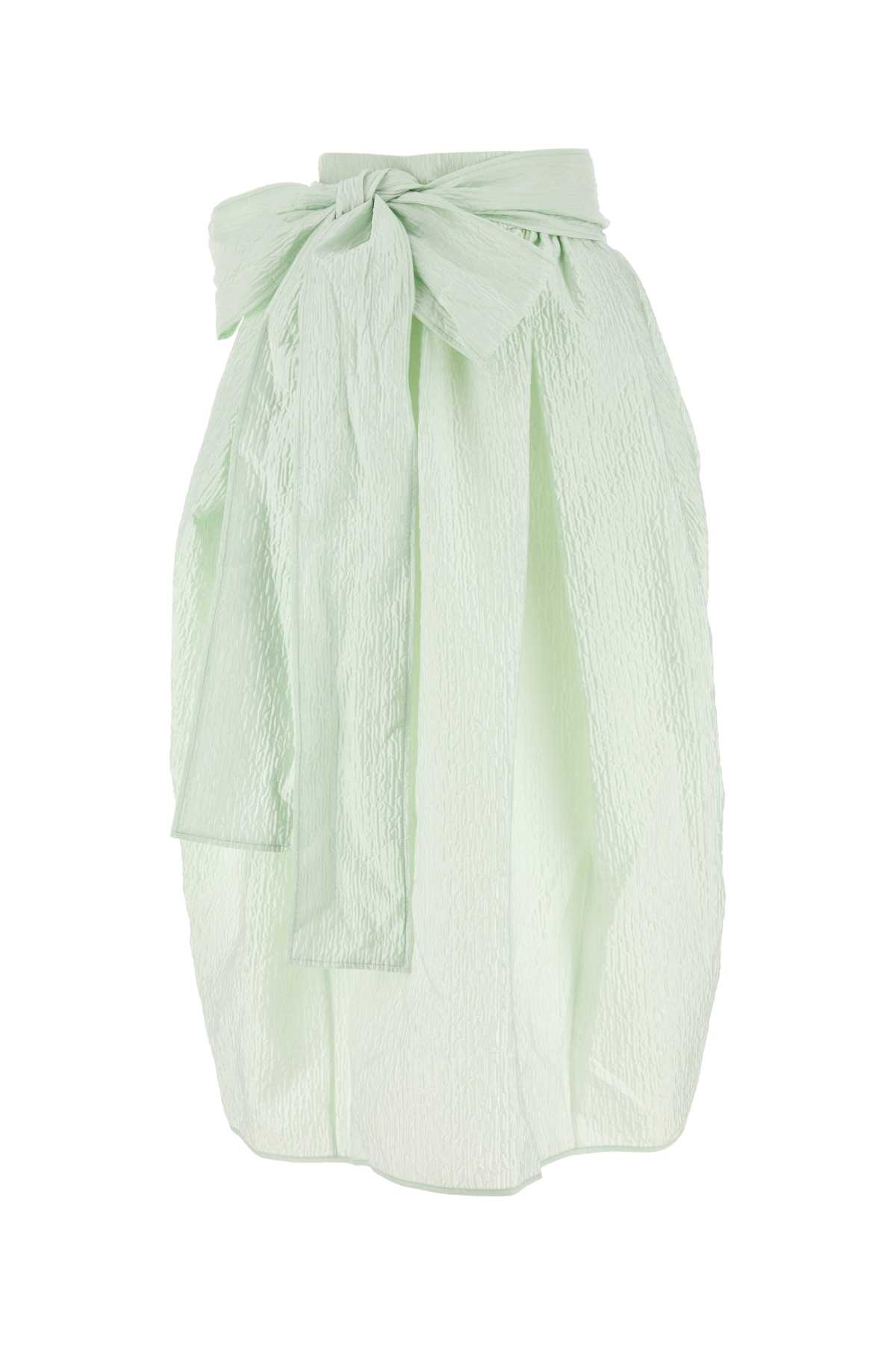 Mint Green Polyester Blend Skirt