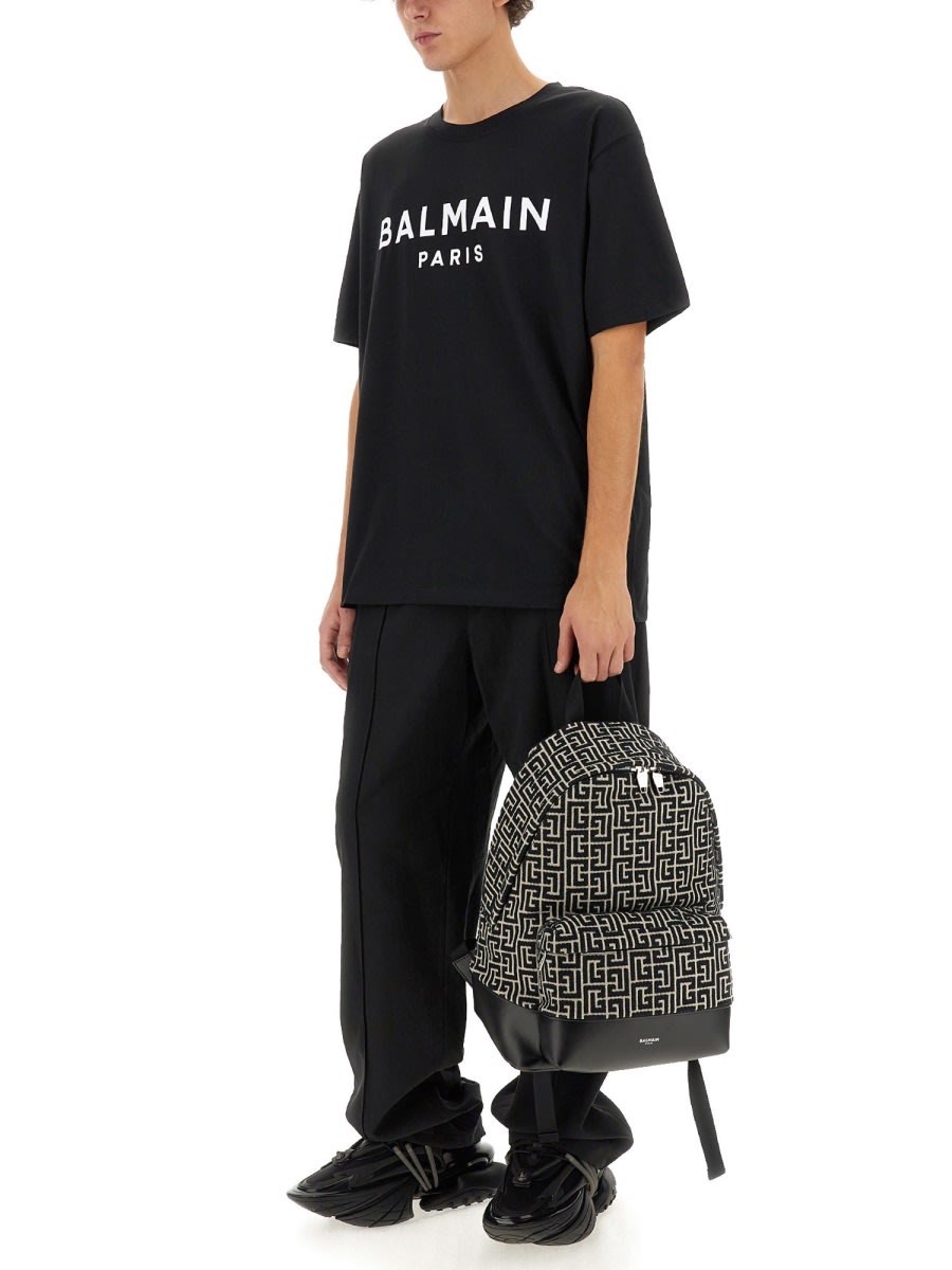 Shop Balmain Monogram Backpack In Multicolour