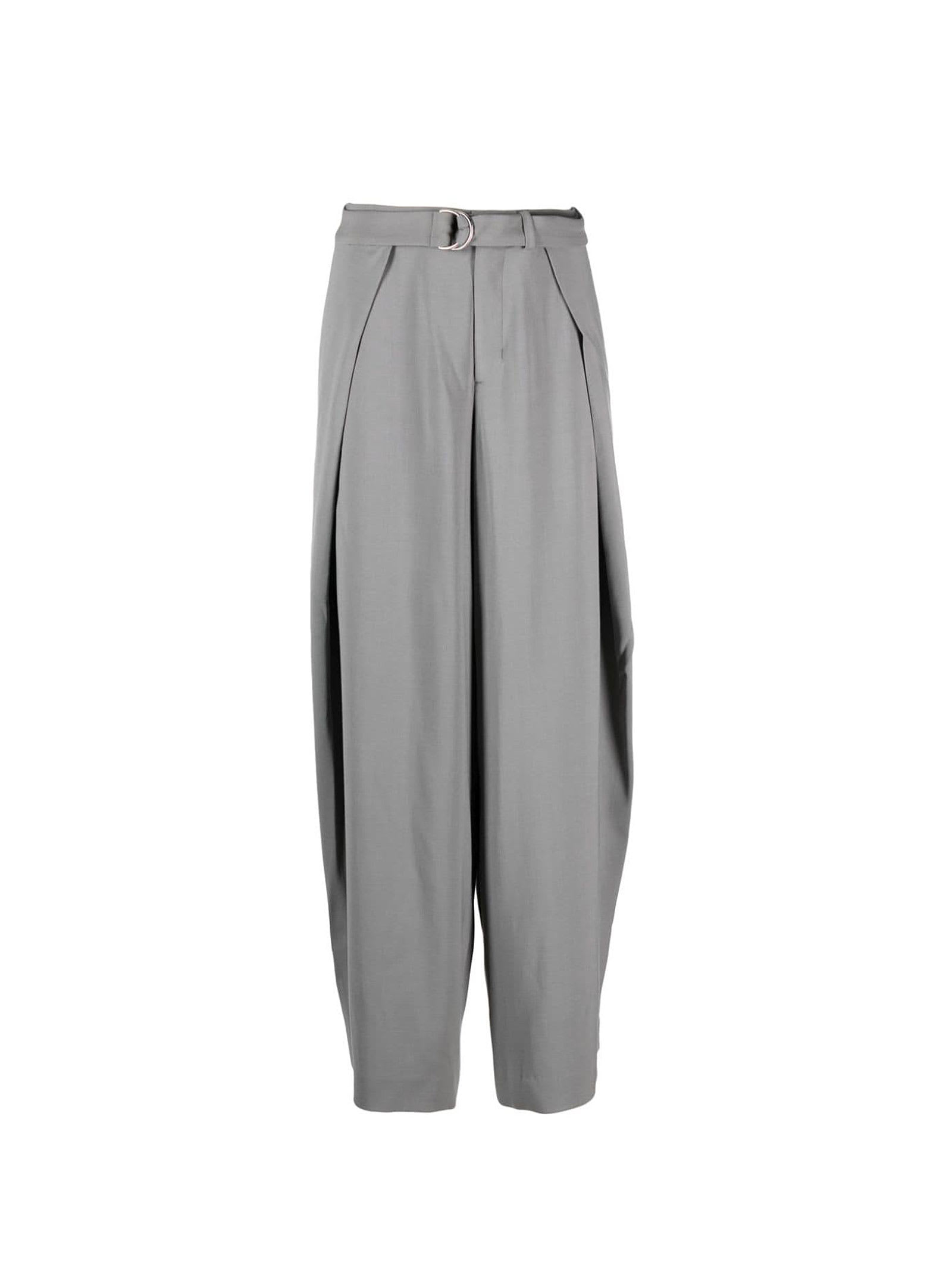 Shop Ami Alexandre Mattiussi Wide Gray Trousers In Mineral Grey