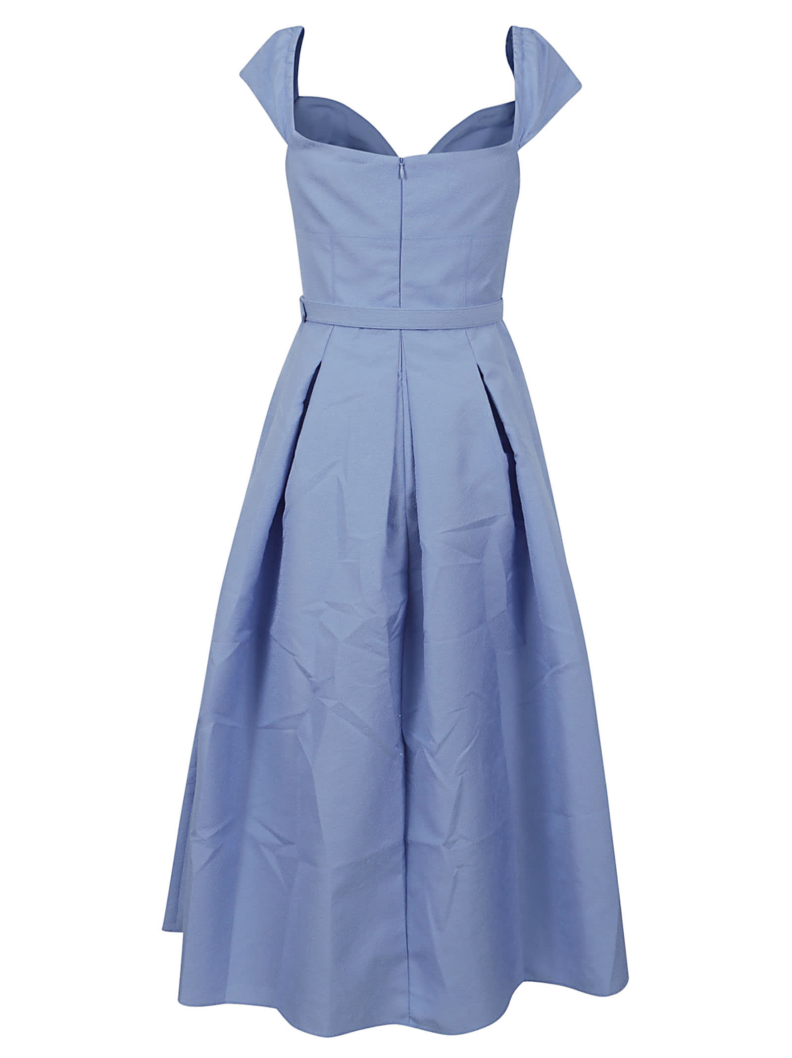 Self-portrait Blue Taffeta Midi Dress | ModeSens