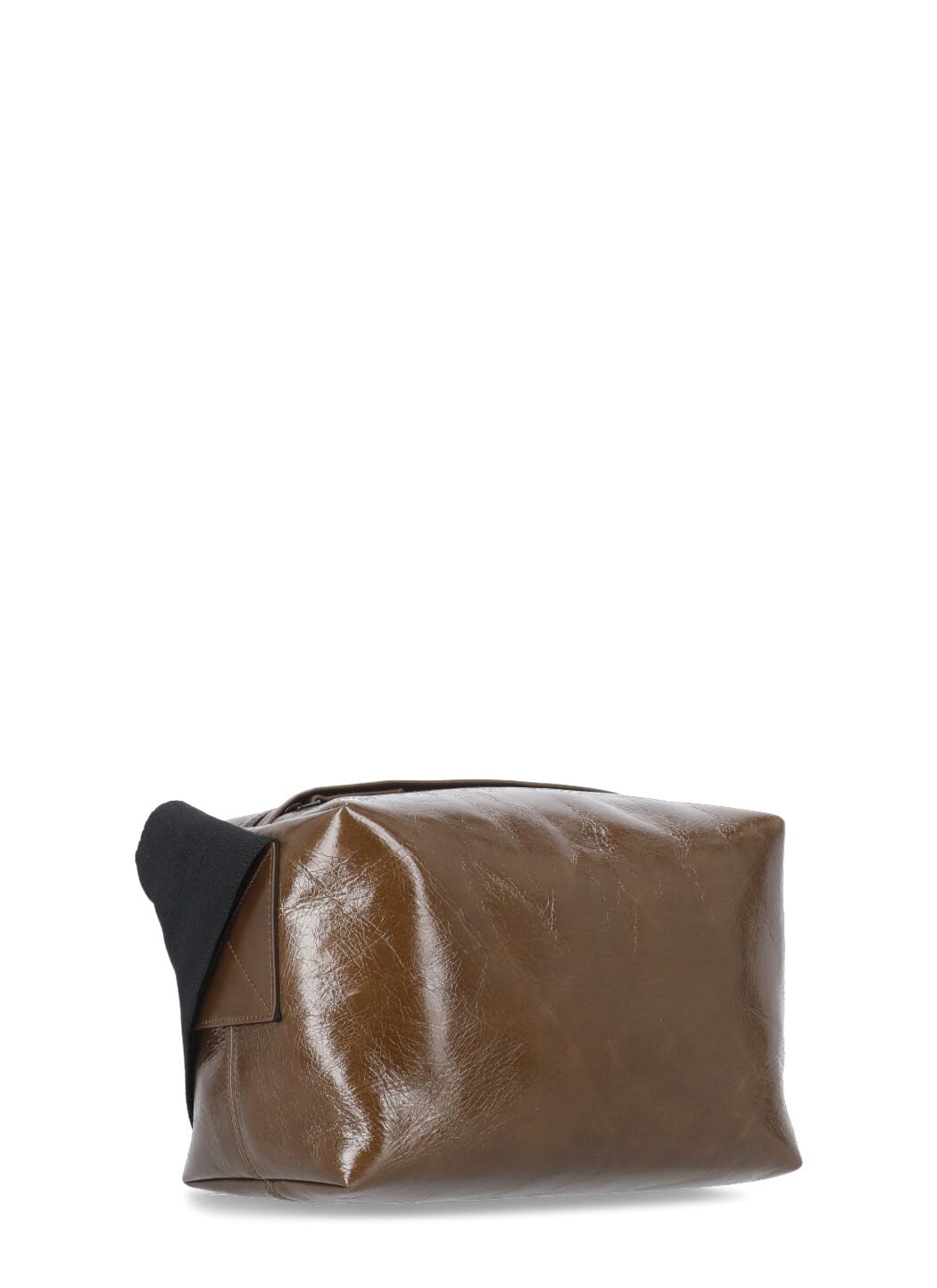 Uma Wang Leather Shoulder Bag Adjustable Strap In Brown