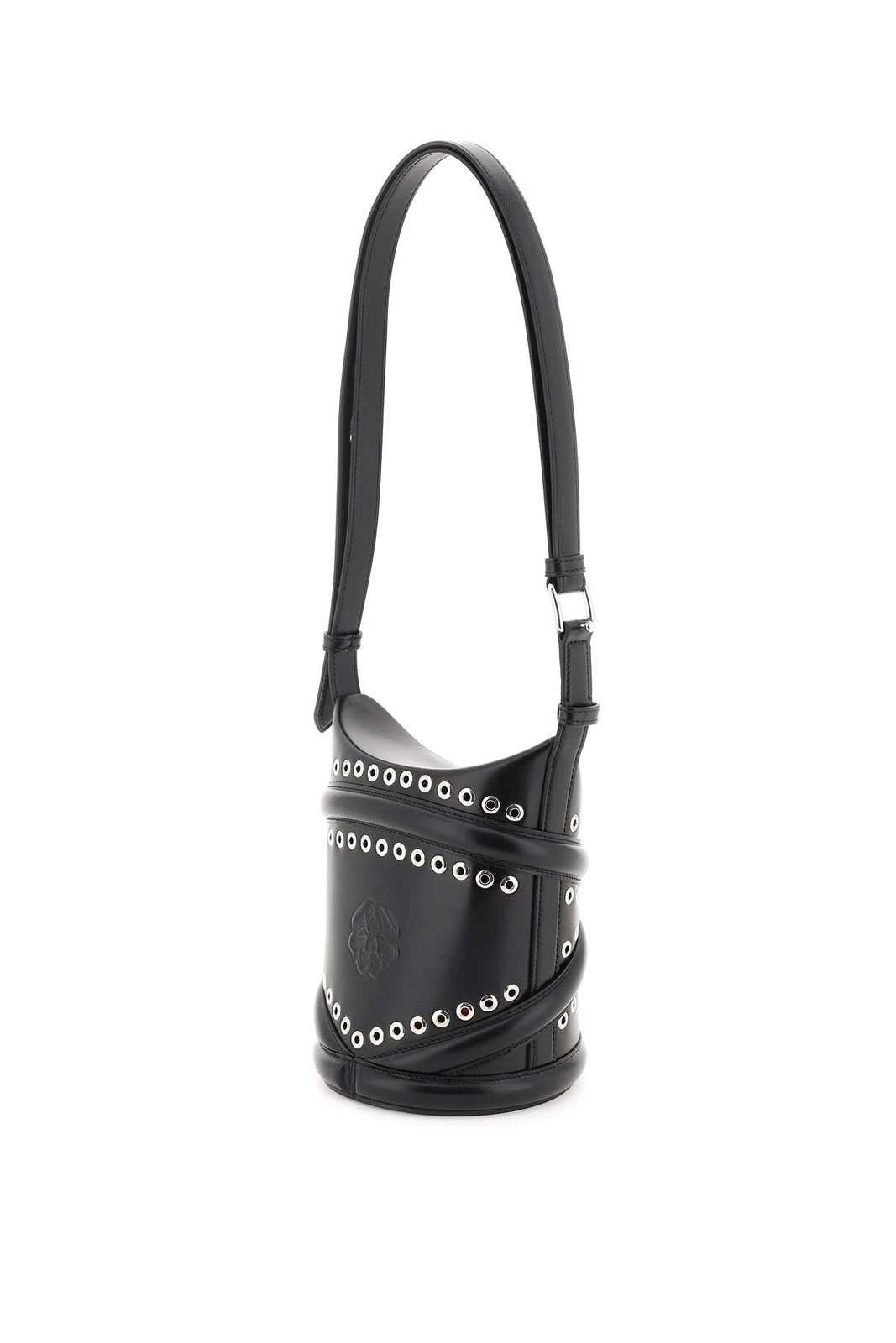 Shop Alexander Mcqueen The Curve Small Bucket Bag In Black