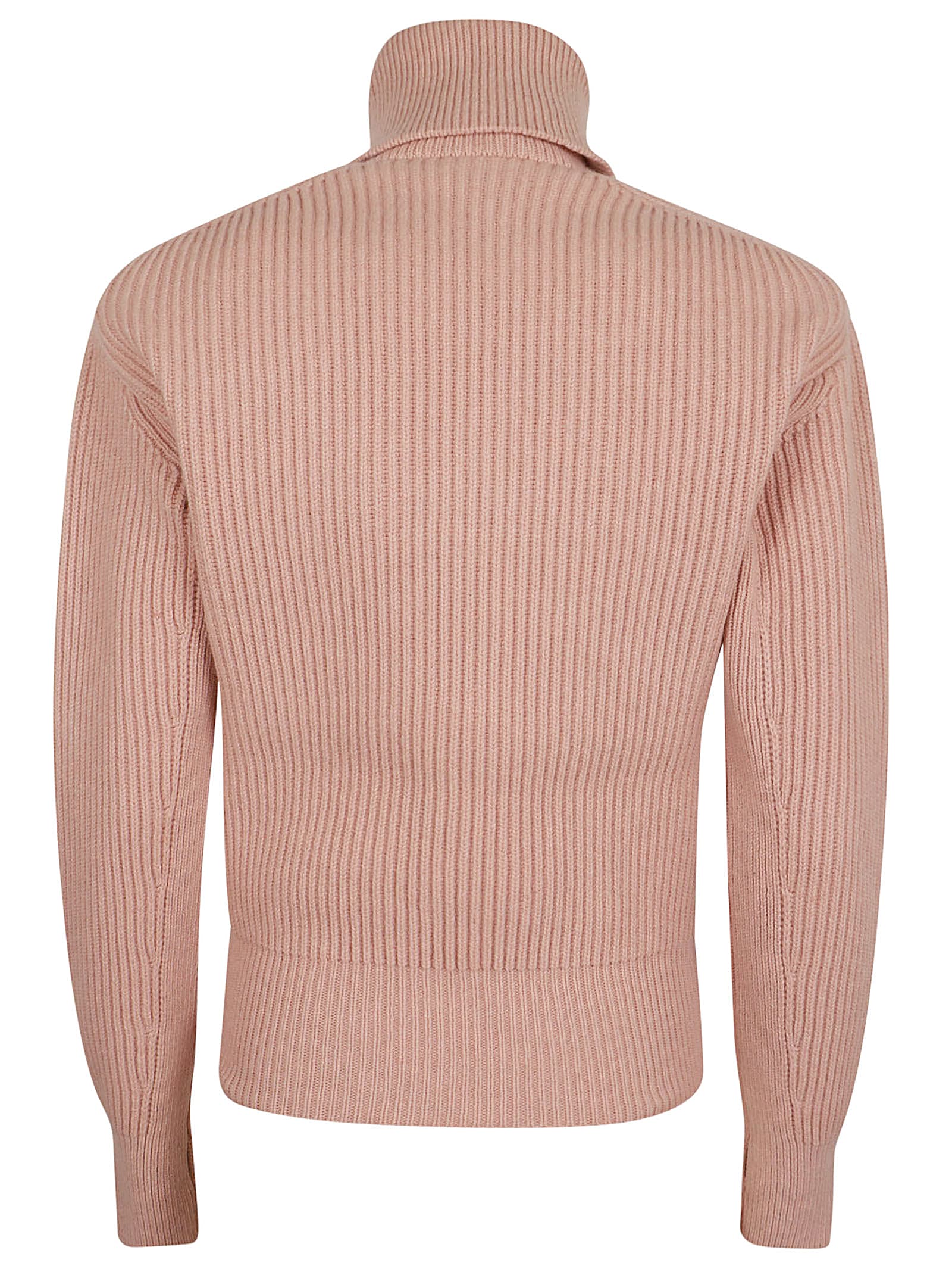 Shop Stella Mccartney Cashmere Ribbed Turtleneck In Rose