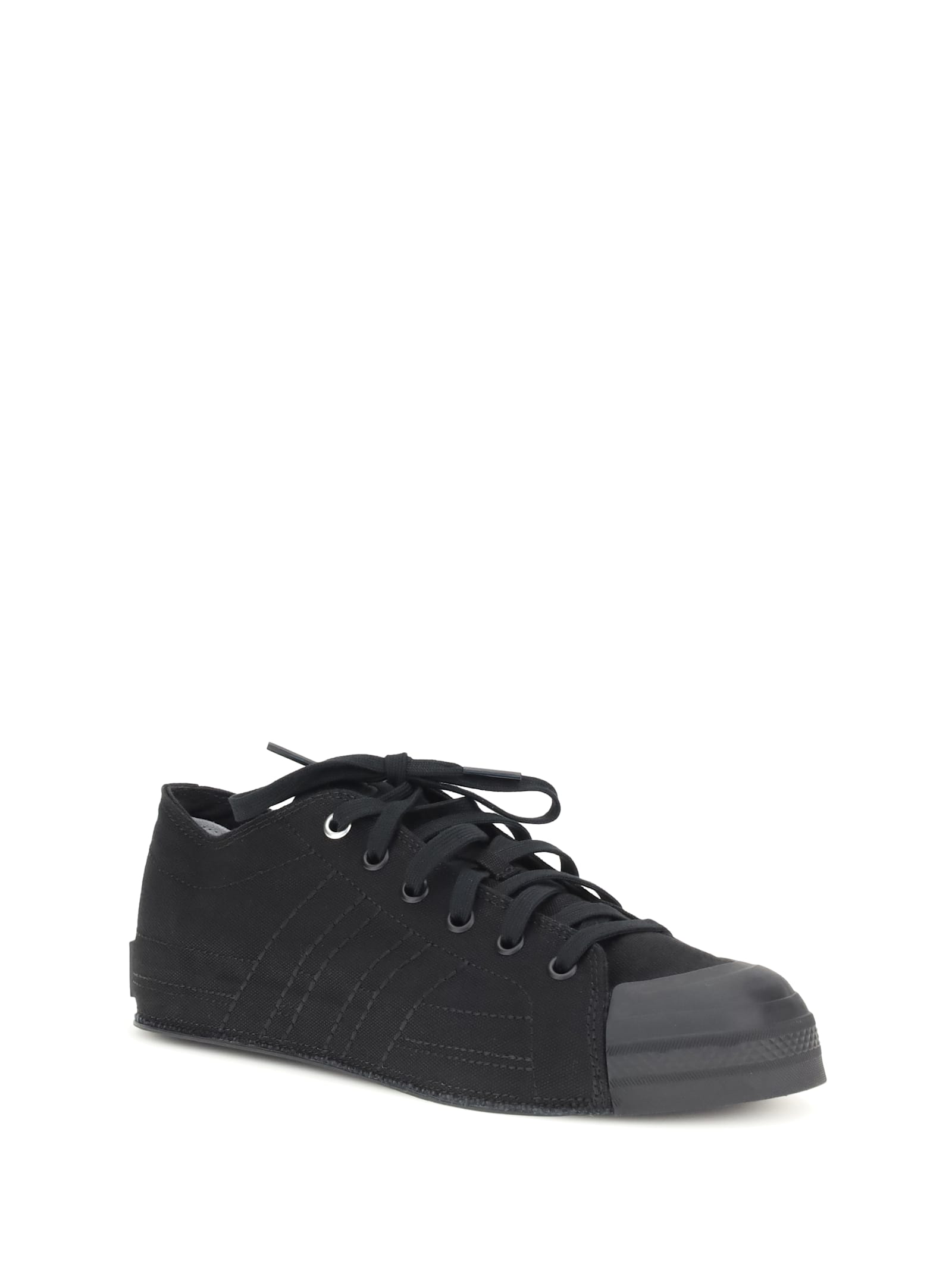 Y-3 Nizza Low Sneakers In Black Canvas In Black