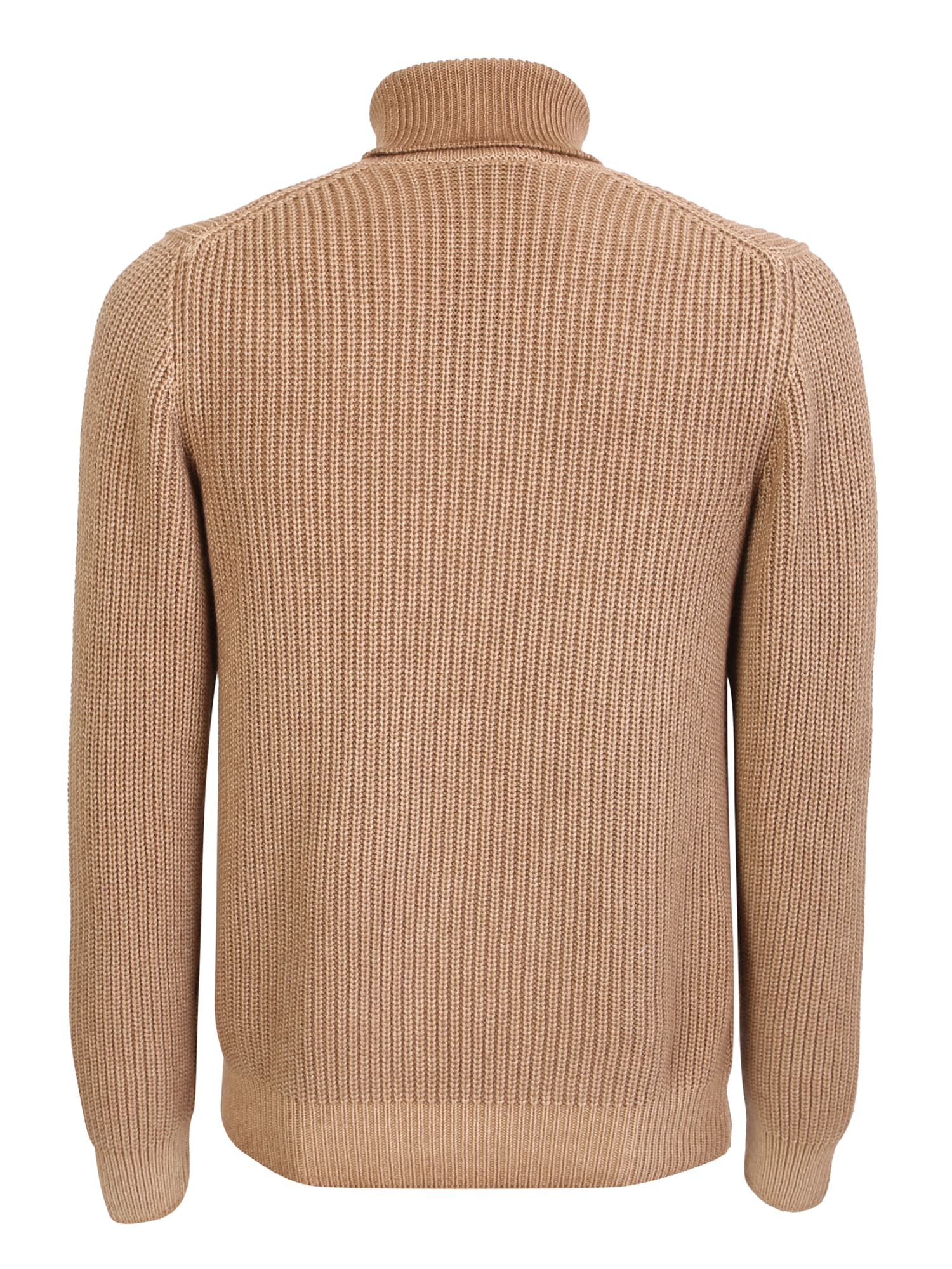 Shop Lardini Ribbed Cashmere Pullover Camel In Brown