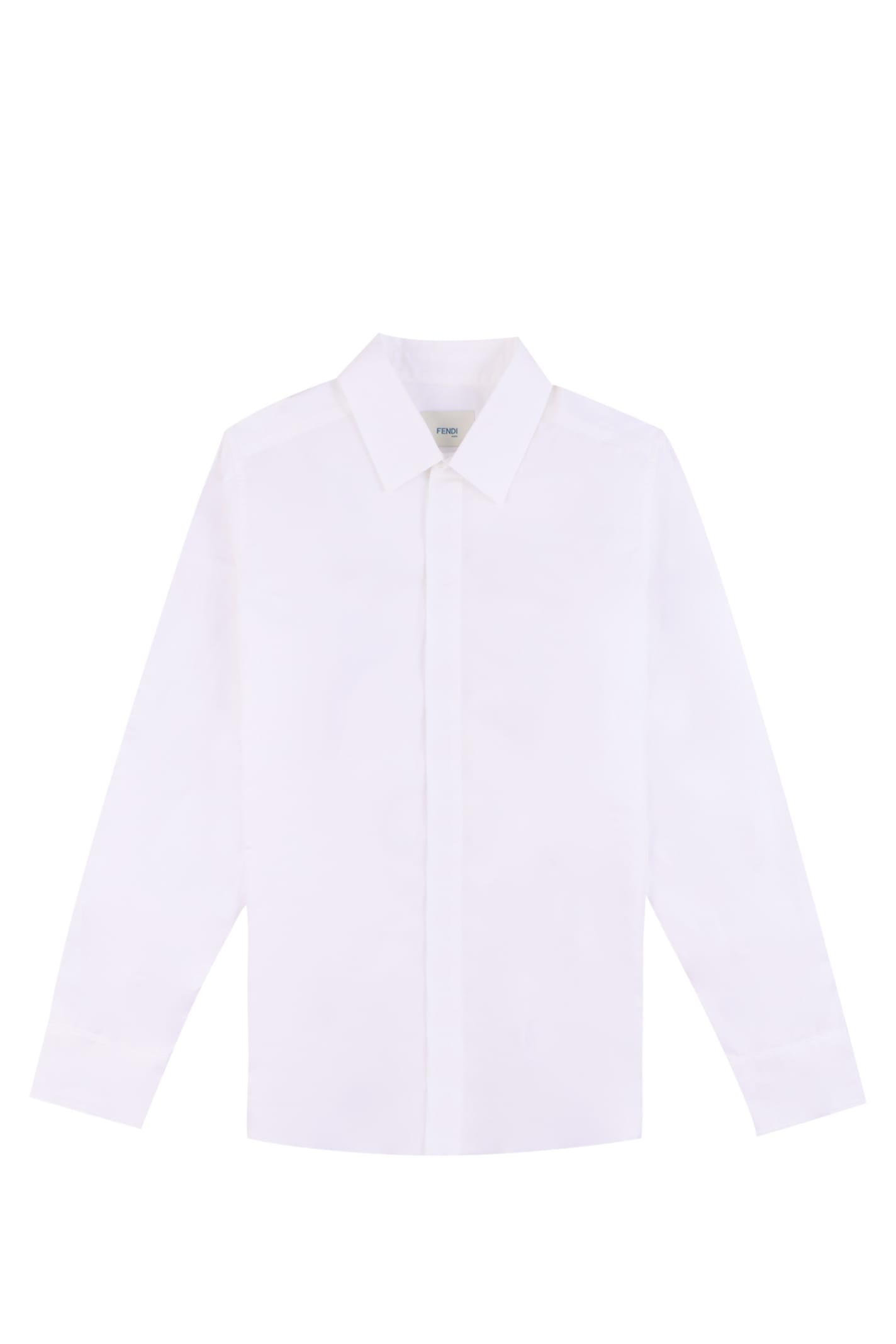 Fendi Kids' Cotton Shirt In White
