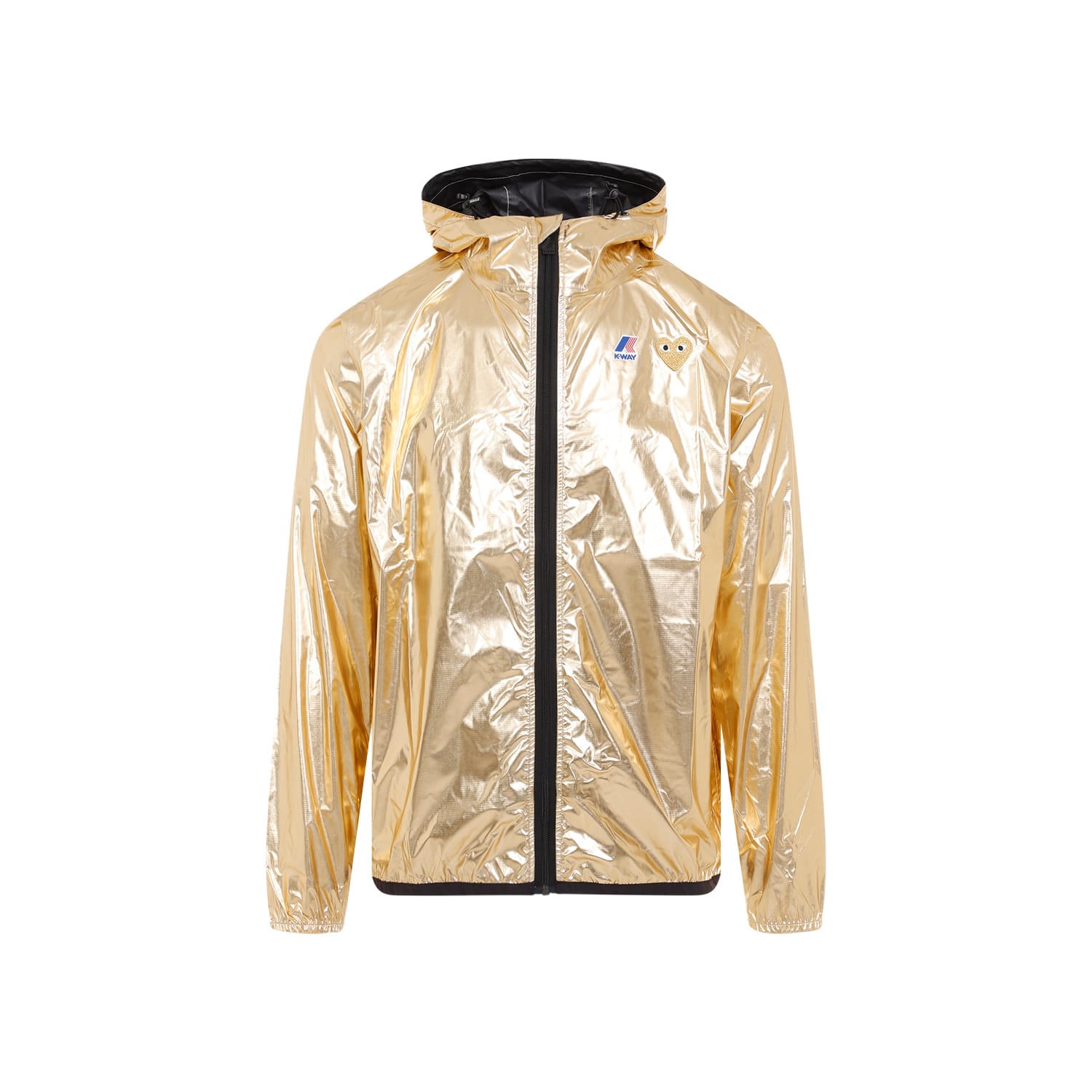 Shop Comme Des Garçons Play Nylon Jacket In Gold