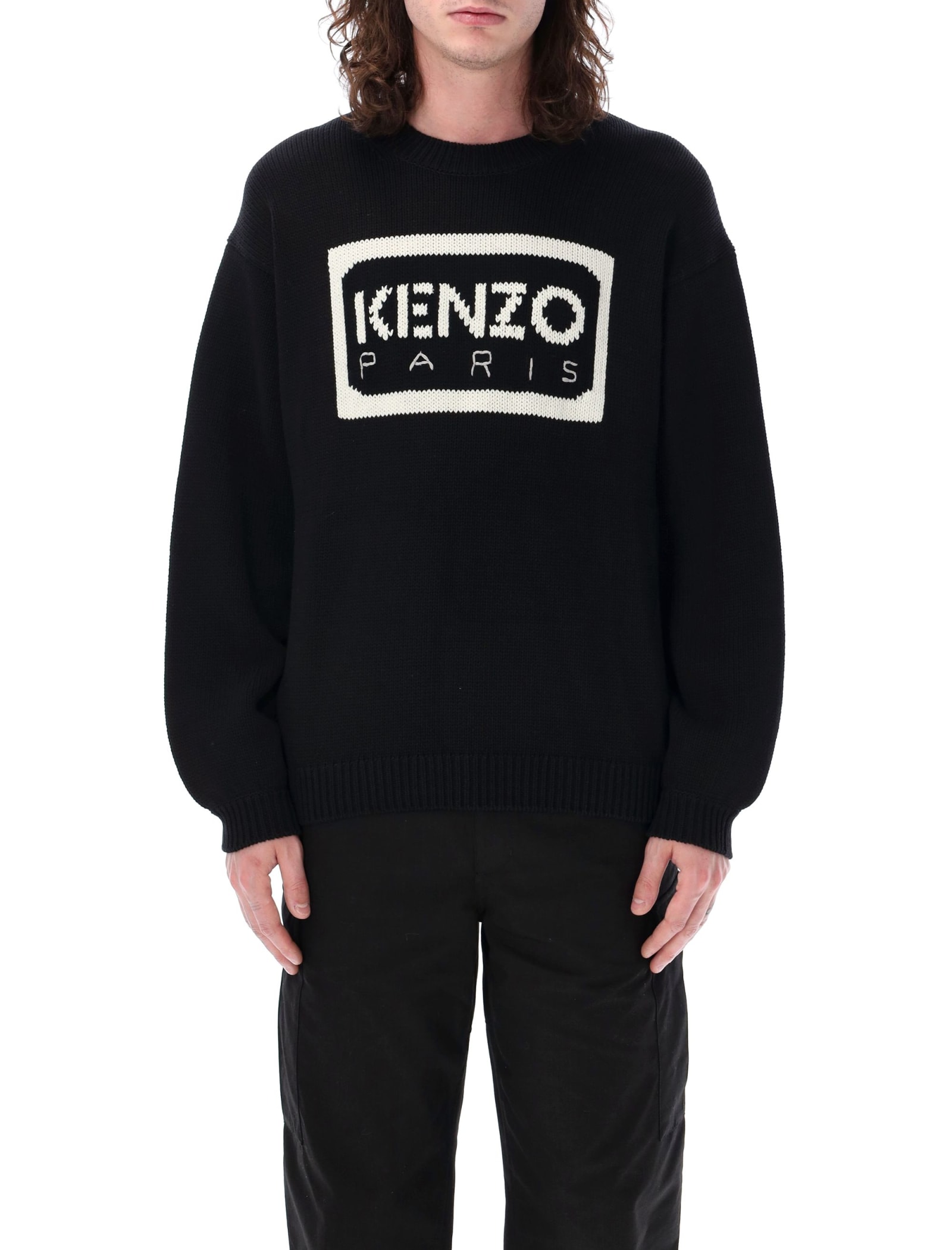 Shop Kenzo Bicolor  Paris Jumper In Black
