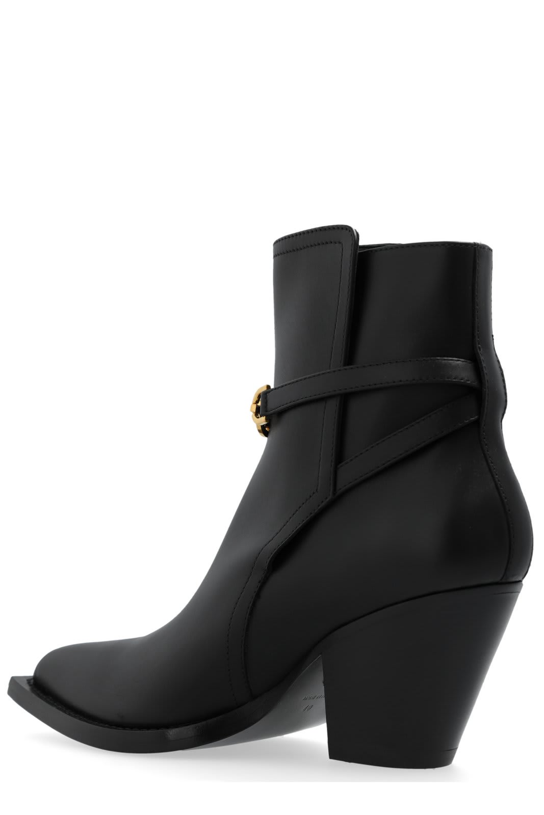 Shop Versace Medusa 95 Pointed Toe Ankle Boots In Black