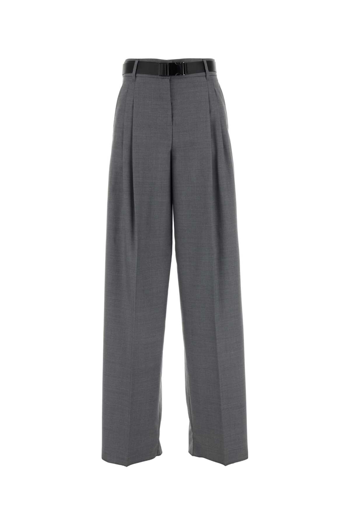 Shop Max Mara Grey Gabardine Juanita Pant In Grigiomelange