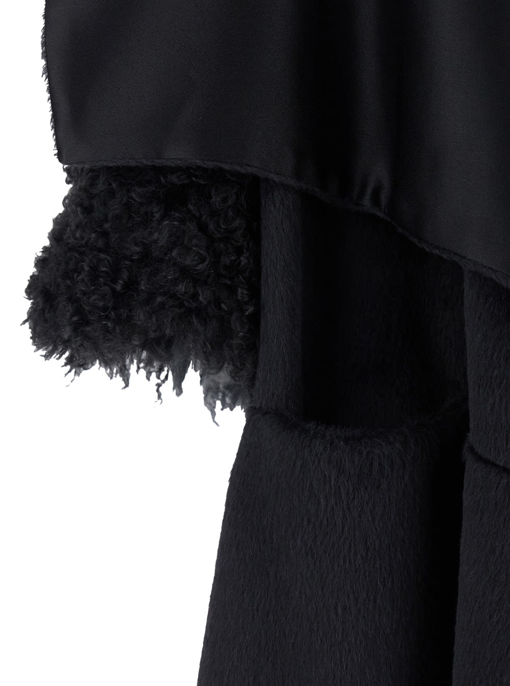 Shop Alberta Ferretti Black Cape With Wide Revers In Wool Blend Woman